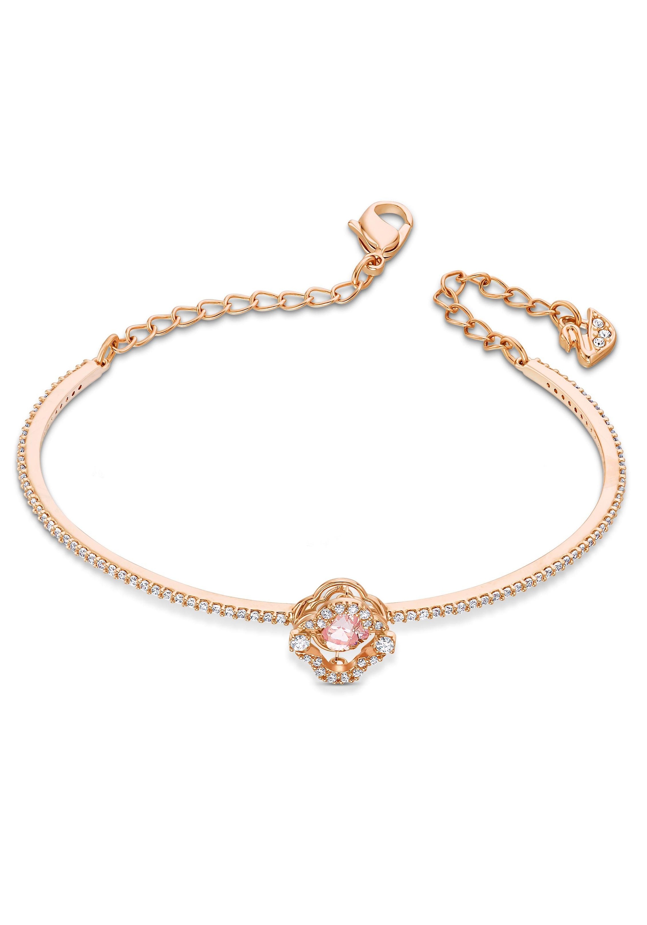 Swarovski Armreif »Glücksklee, Sparkling Dance, rosa, Rosé vergoldet, 5516476«, mit Swarovski® Kristall