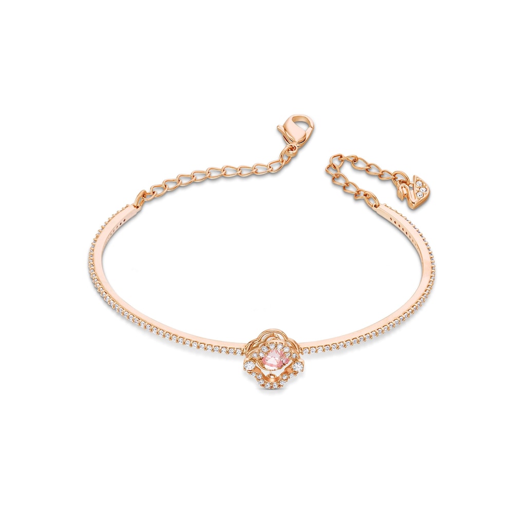 Swarovski Armreif »Glücksklee, Sparkling Dance, rosa, Rosé vergoldet, 5516476«