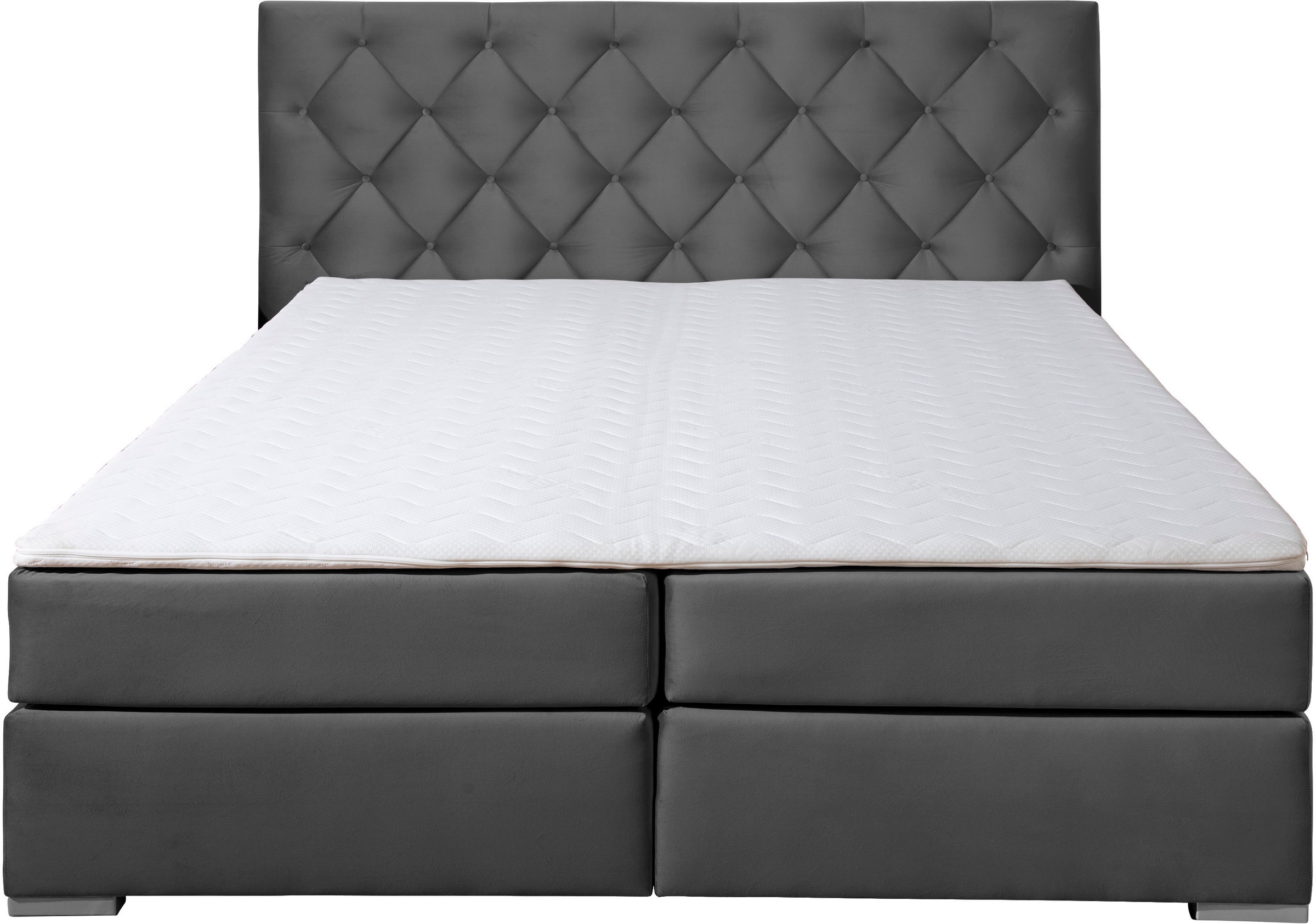 Thumbnail - Home affaire Boxspringbett "Chalon, in verschiedenen Breiten" inkl. Topper, wahlweise in H2, H3 oder H4 erhältlich