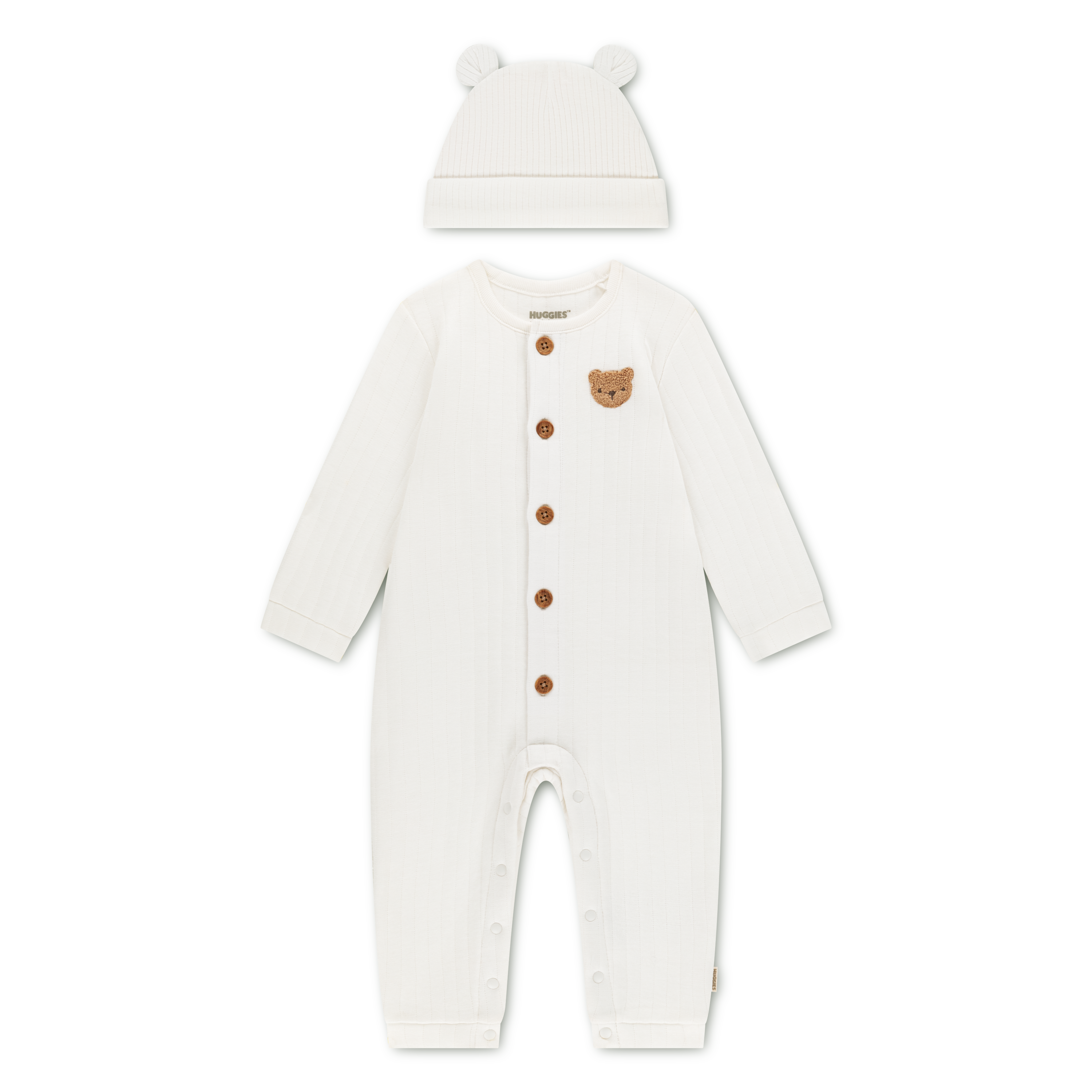 HUGGIES babywear Neugeborenen-Geschenkset "HUGB COVERALL ATTACHMENT" Set, 2 mit passendem Mützchen