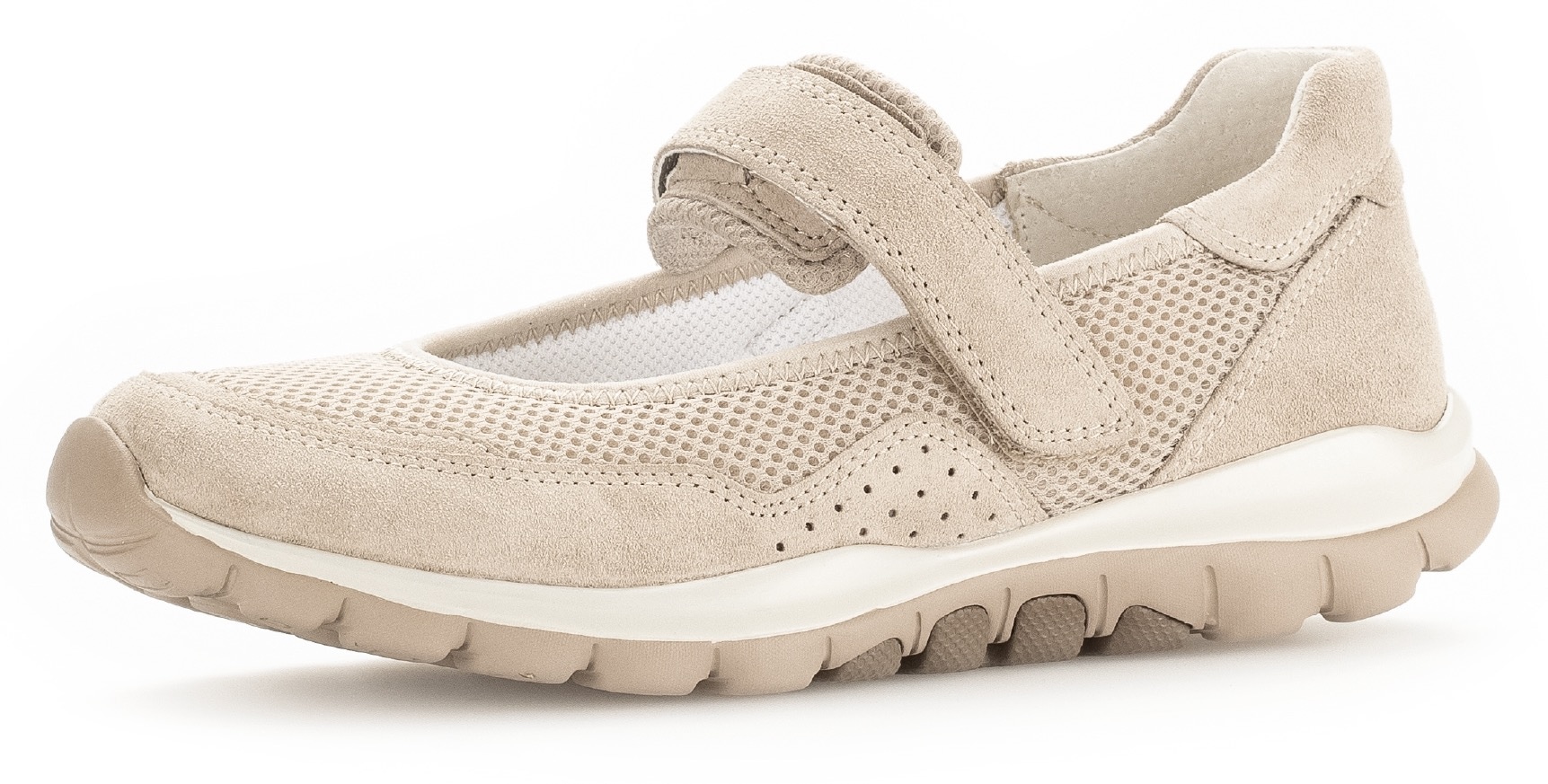 rollingsoft Riemchenballerina, Klettschuh, Freizeitschuh, Komfortschuh mit Lochmuster