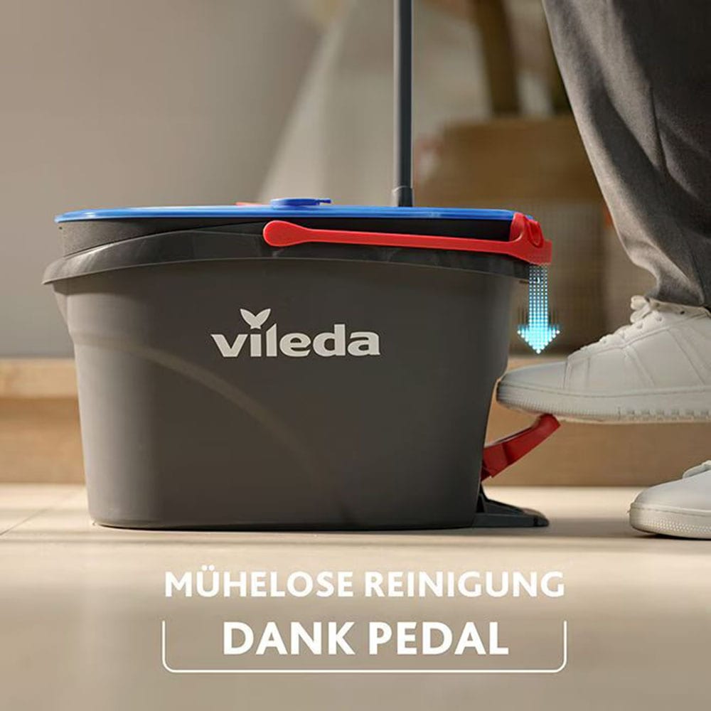 Vileda Bodenwischer-Set »Vileda H2PrO Spin Mop System«, (Set, 3 St.), Sauberes Wasser bei jedem Ausspülen
