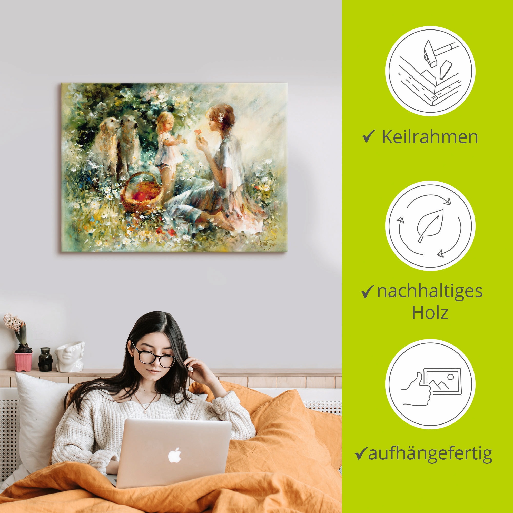 Artland Wandbild »Picknick«, Gruppen & Familien, (1 St.), als Leinwandbild, Poster, Wandaufkleber in verschied. Größen