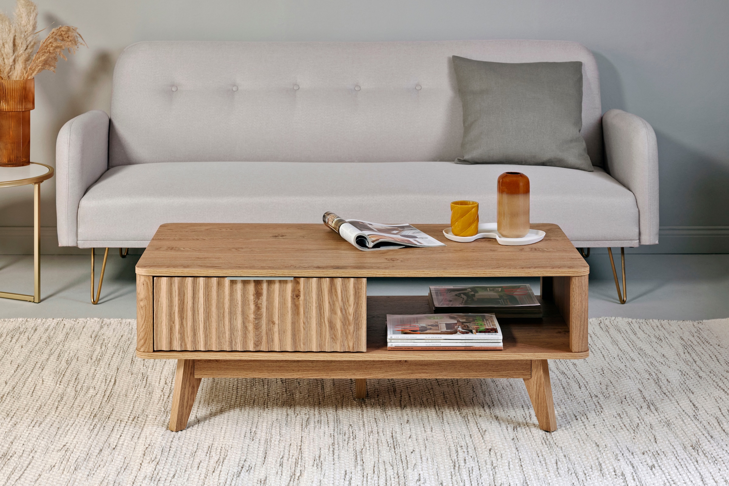 Jahnke Couchtisch "WAVE COFFEE SK" 1 Stk. tlg. Couchtisch, Retro-Stil, Stau günstig online kaufen