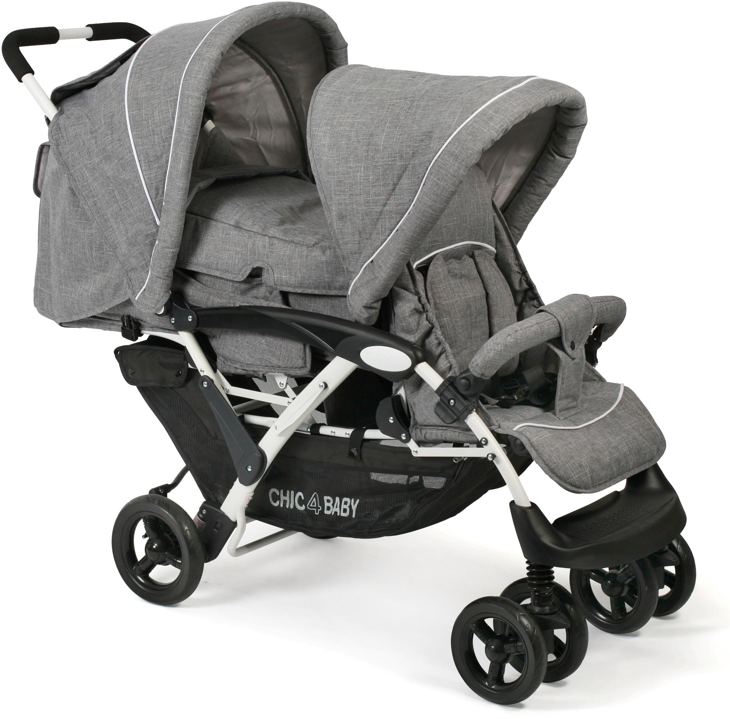 CHIC4BABY Geschwisterwagen »Duo Melange grau« su...