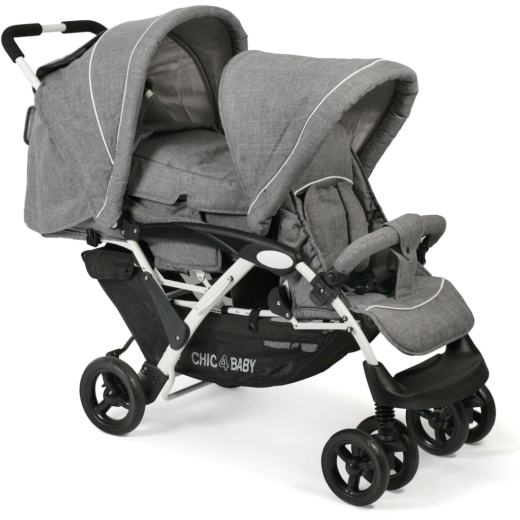 CHIC4BABY Geschwisterwagen »Duo, Melange grau«