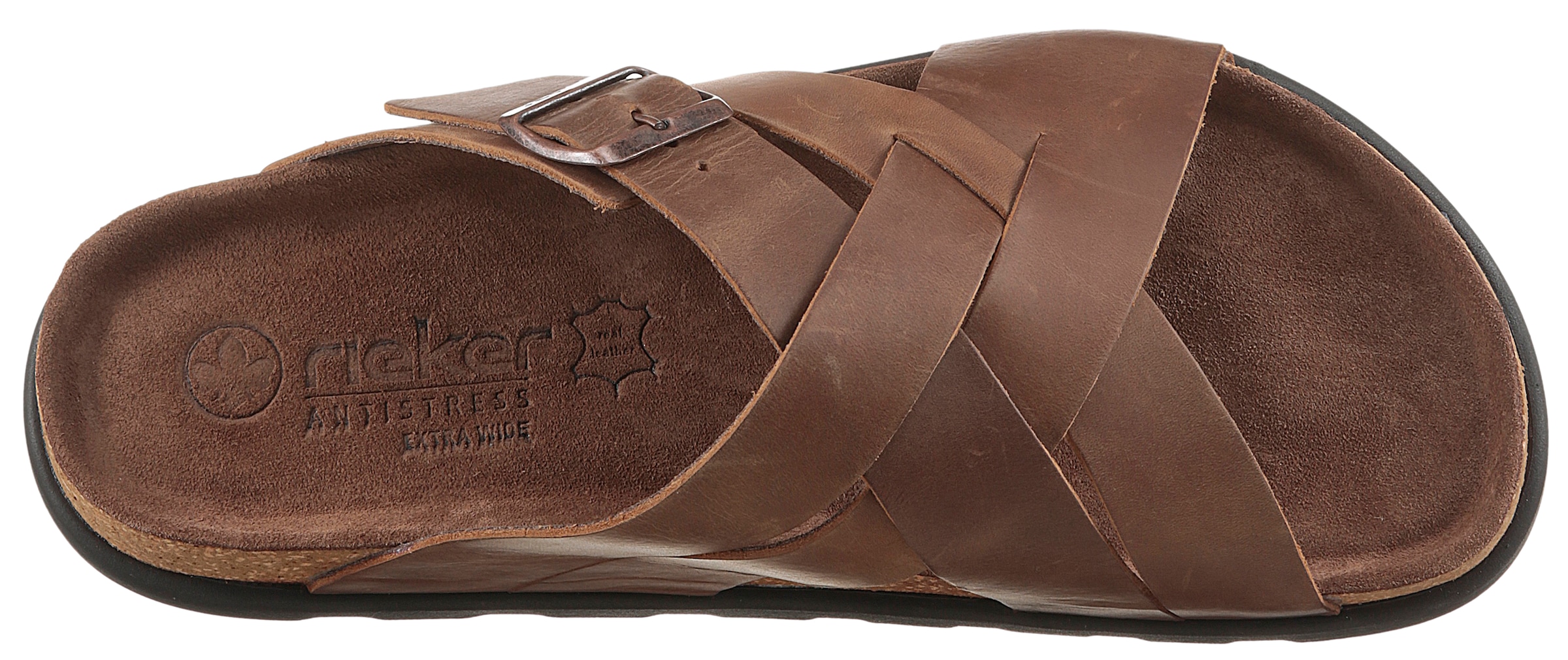 Rieker Pantolette, Sommerschuh, Strandschuh, Hausschuh mit bequemem Fußbett