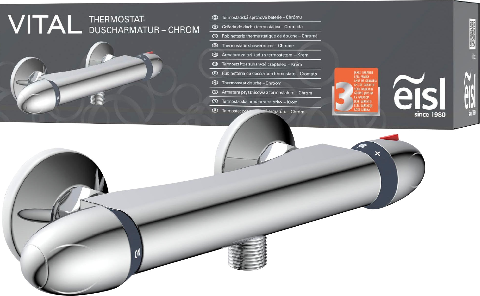 Eisl Duscharmatur "VITAL", mit Thermostat, Mischbatterie Dusche, Duschthermostat in Chrom