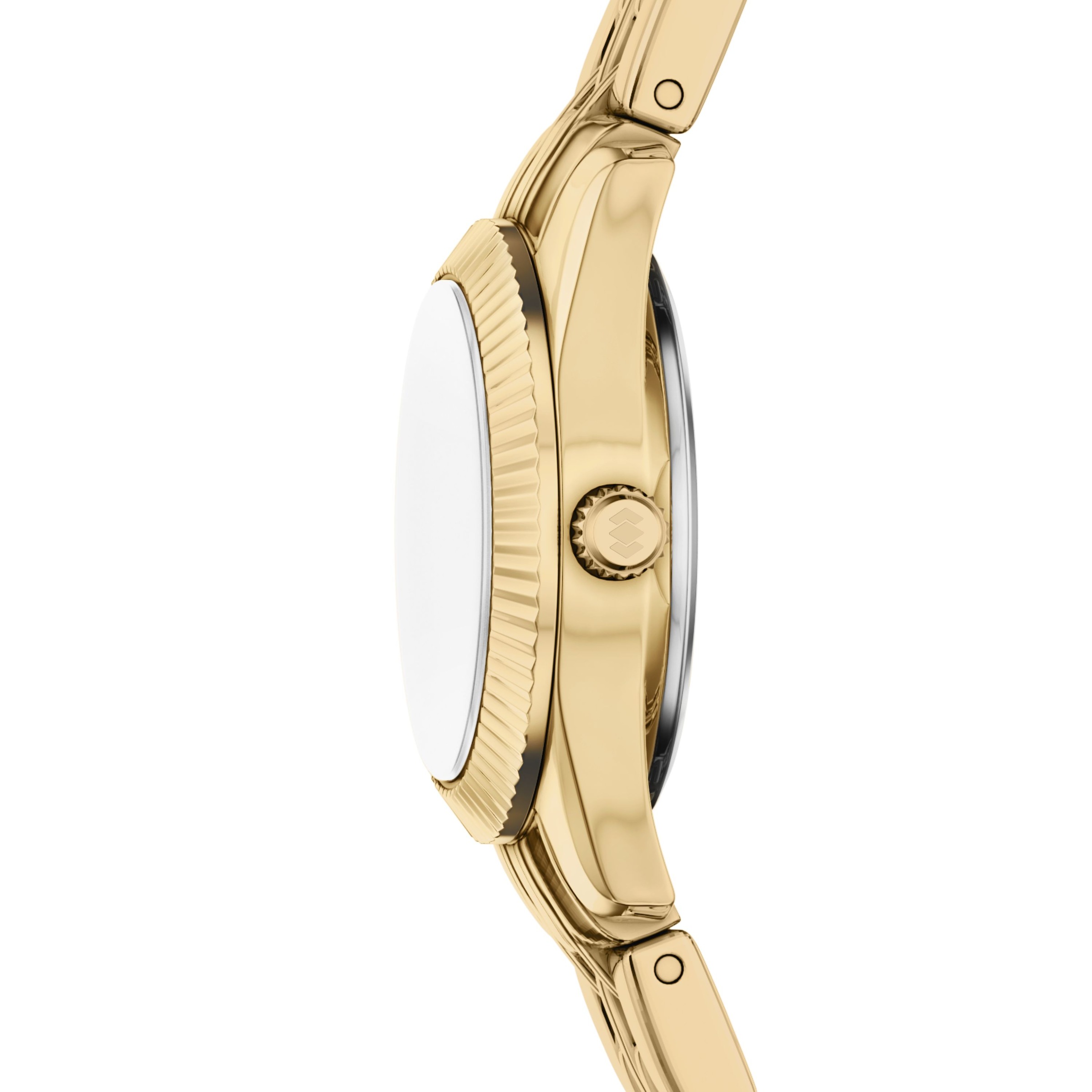 Fossil Quarzuhr »Scarlette« Armbanduhr, Damenuhr, Edelstahlarmband, analog, Glassteine