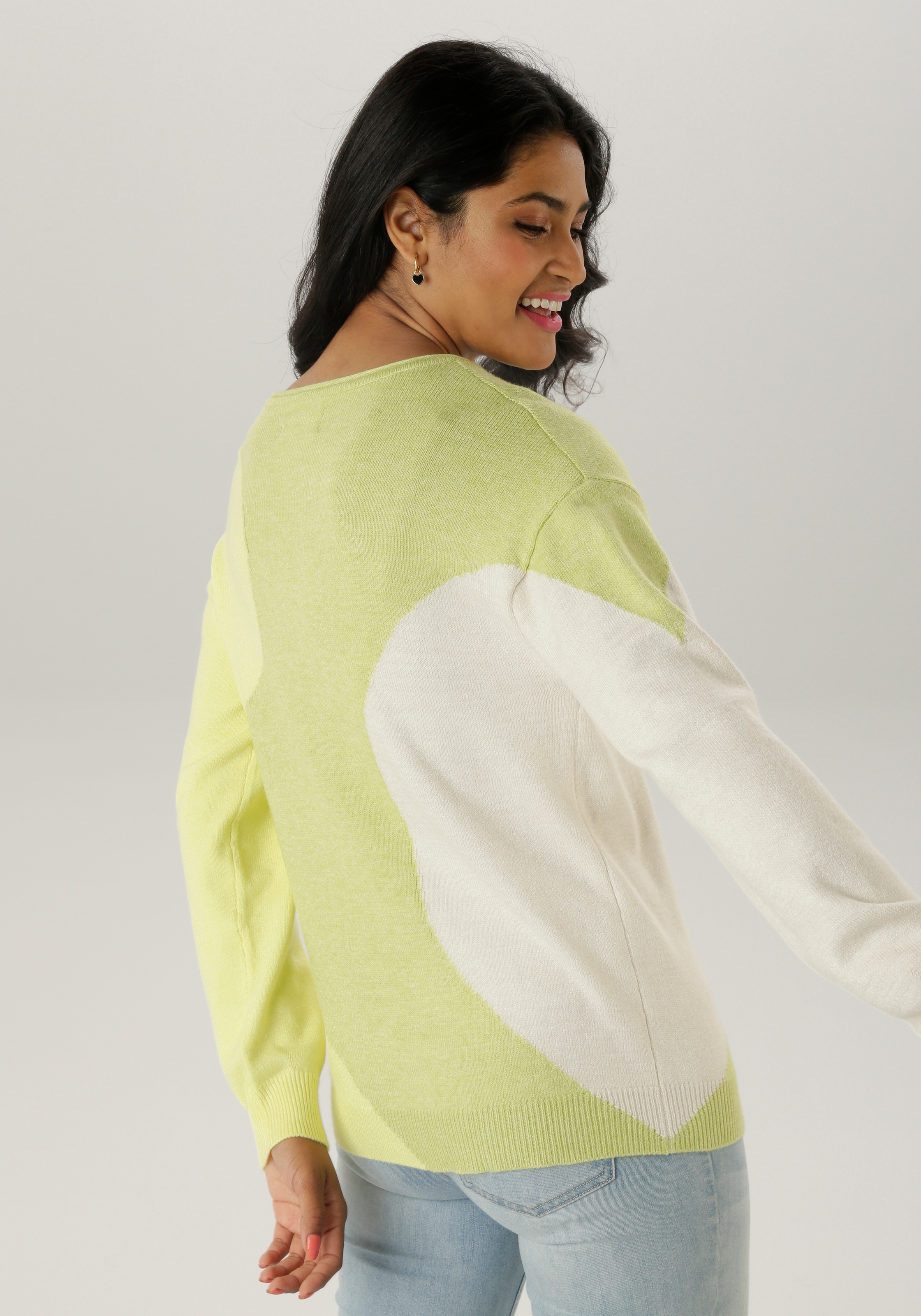 Aniston SELECTED Strickpullover, mit Rollkante am Rundhalsausschnitt - NEUE KOLLEKTION
