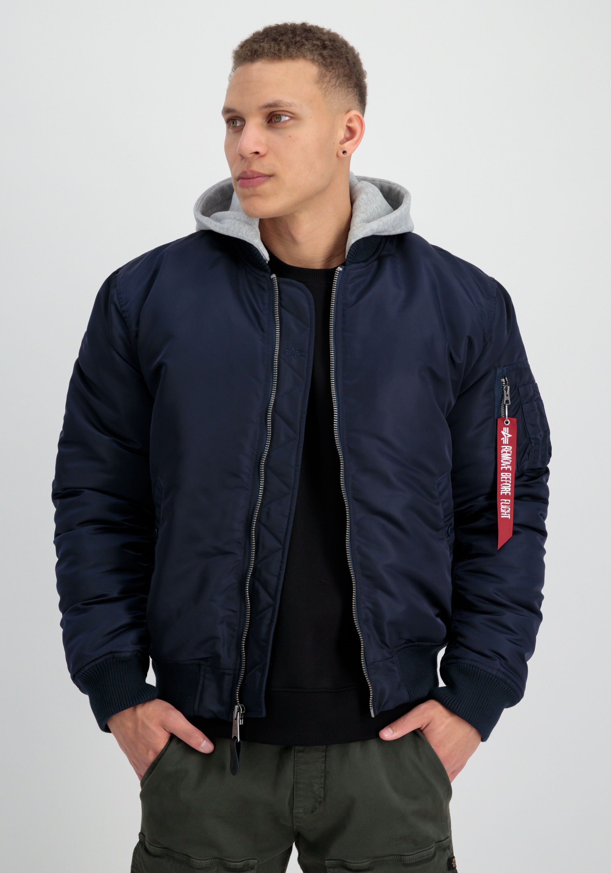 Alpha Industries Bomberjacke »Alpha Industries Men - Bomber Jackets MA-1 Zip Hood Back EMB«