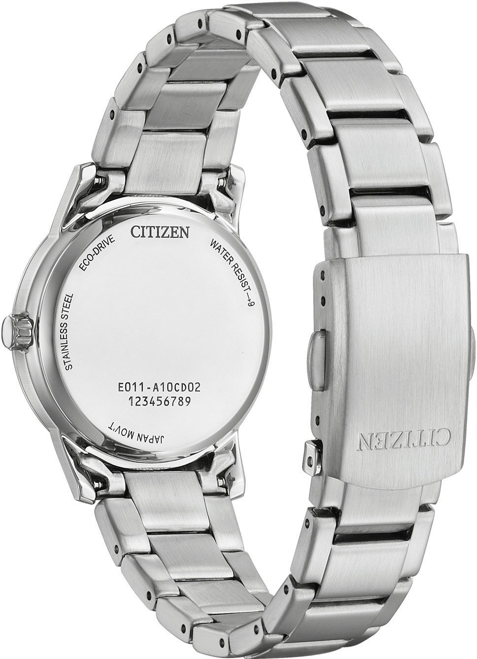 Citizen Solaruhr, Armbanduhr, Damenuhr, Edelstahlarmband, analog, Datum, Eco-Drive