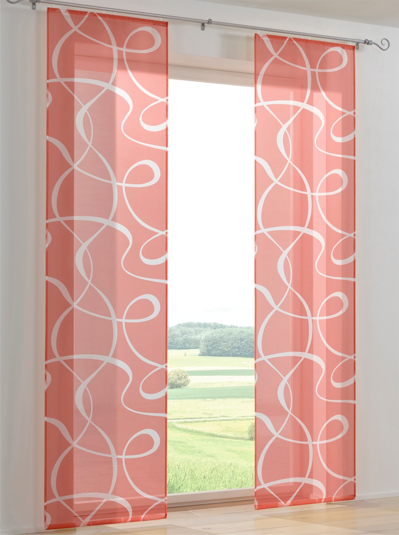 Schiebegardine HEINE HOME, B:60cm H:225cm, rot, Polyester, Gardinen