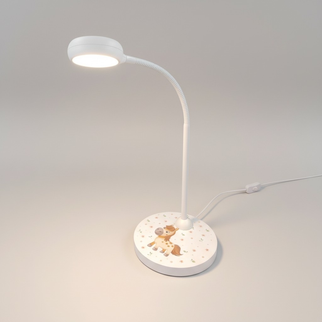 niermann Schreibtischlampe »Kinderlampe mit Motiv "Pony Paula", Kinderzimmer« GX53 1 Stk. flexibel verstellbarer Leuchtenarm, Made in Germany