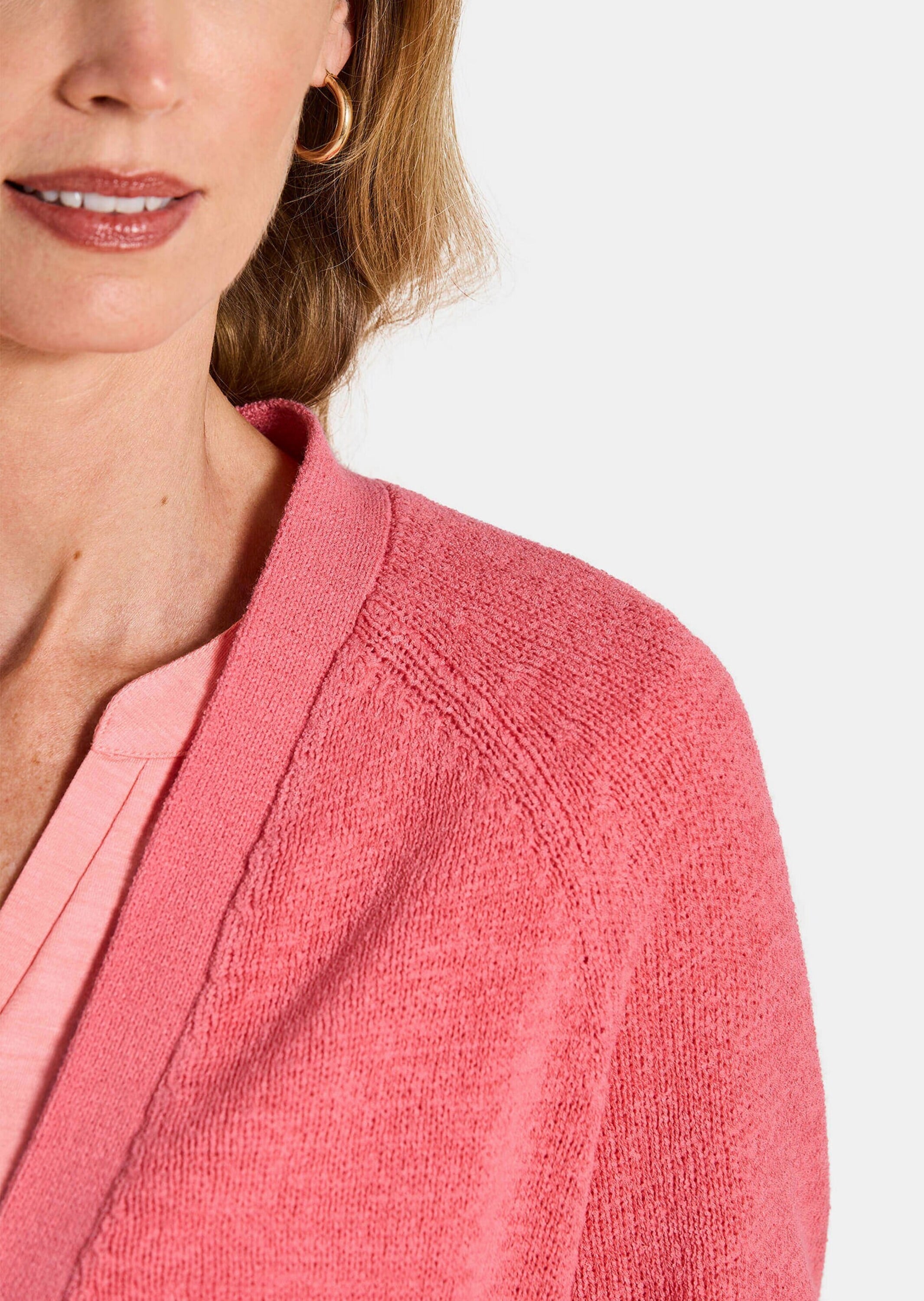 GOLDNER Strickjacke »Strickjacke mit Strickbandblende« aus Bändchengarn gestrickt