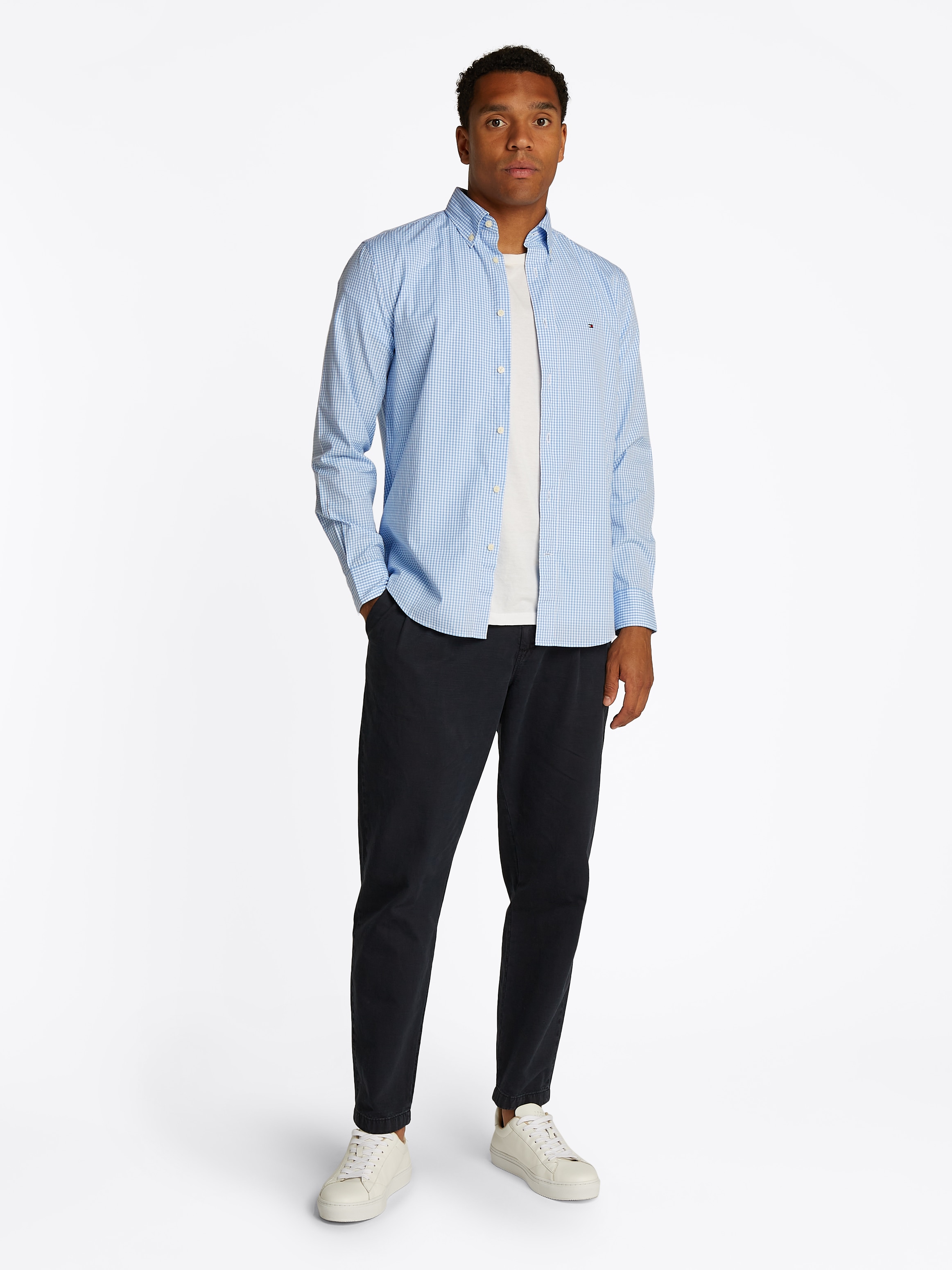 Tommy Hilfiger Businesshemd »FLEX POPLIN GINGHAM RF SHIRT«, mit Karomuster