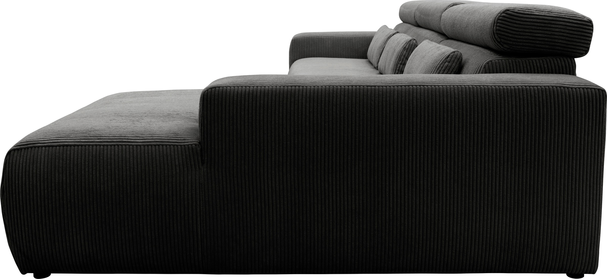 DOMO collection Ecksofa »Brandon große Ausführung B/T/H: 289/177/80 cm, auch in Leder und Cord«, mit Kopfteilverstellung, wahlweise Sitztiefenverstellung, L-Form