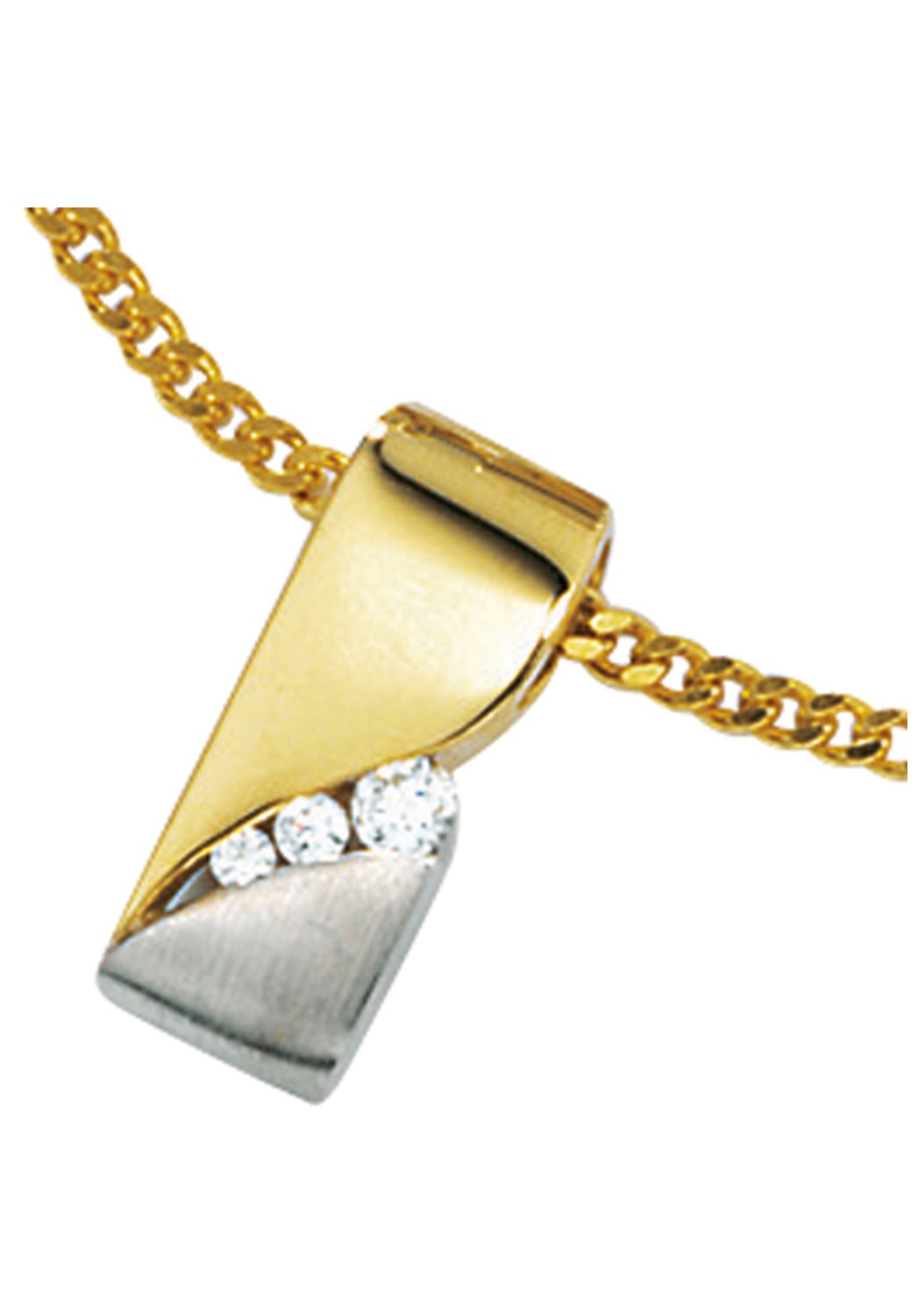 JOBO Kettenanhänger »Anhänger mit Zirkonia«, 333 Gold bicolor