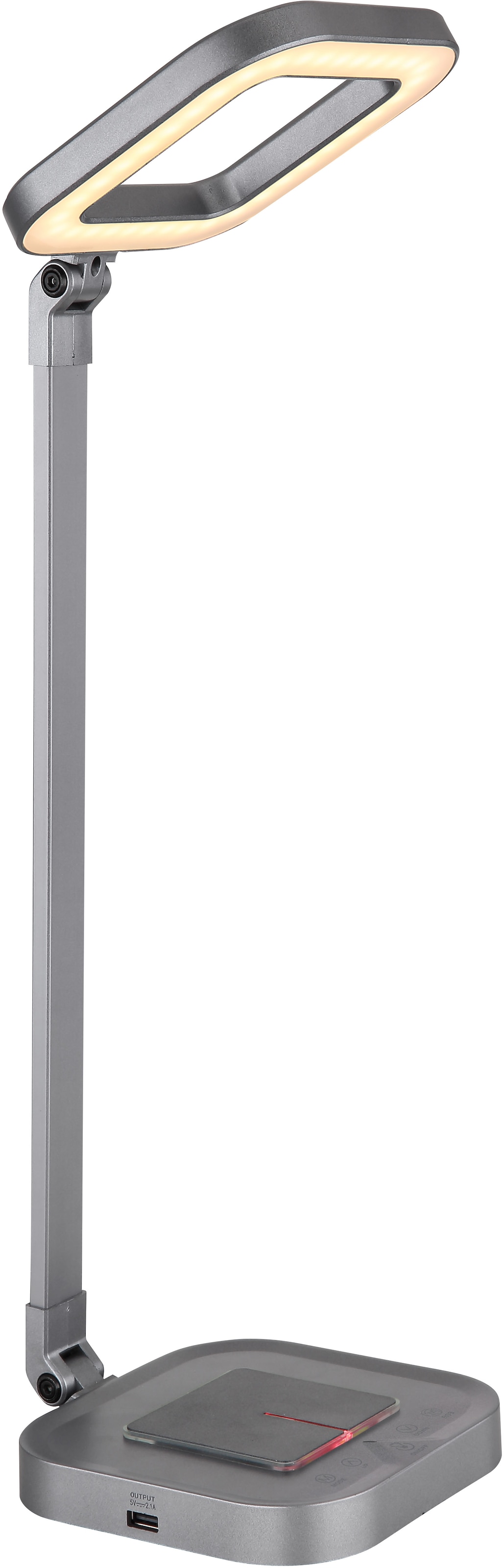 GLOBO LIGHTING LED Tischleuchte »MONACO«, Leuchtmittel LED-Modul | LED fest integriert, Tischlampe/Arbeitszimmer/Bürotischleuchte/grau