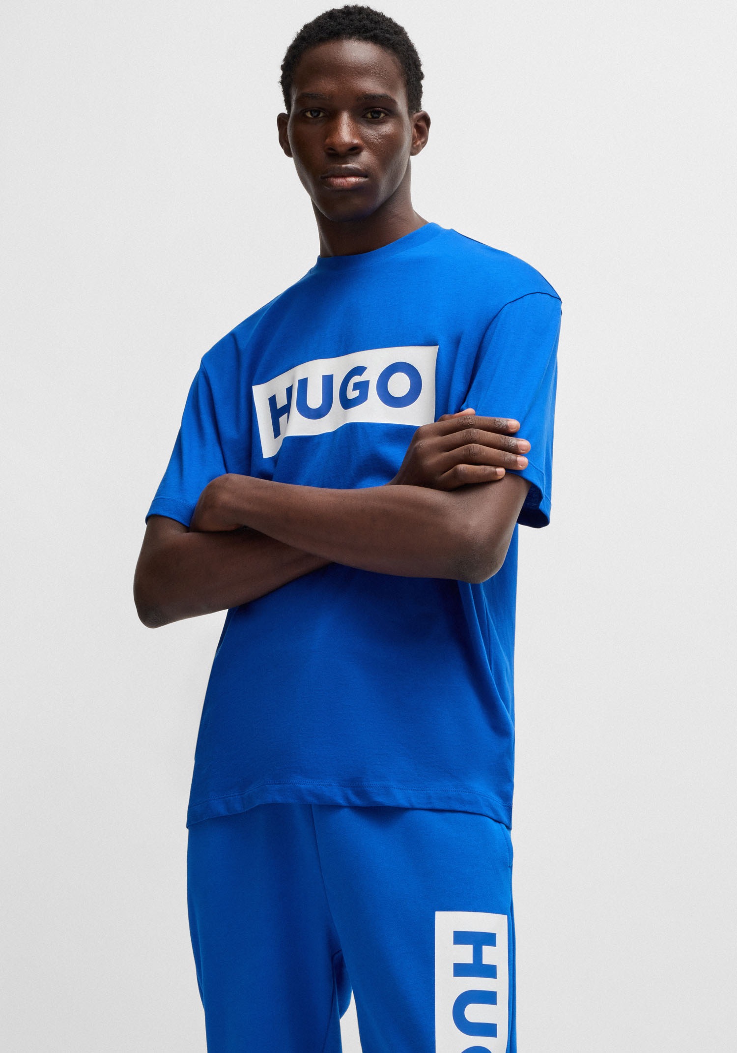 HUGO Blue T-Shirt "Nico", mit großem Logo-Print, Unisex günstig online kaufen