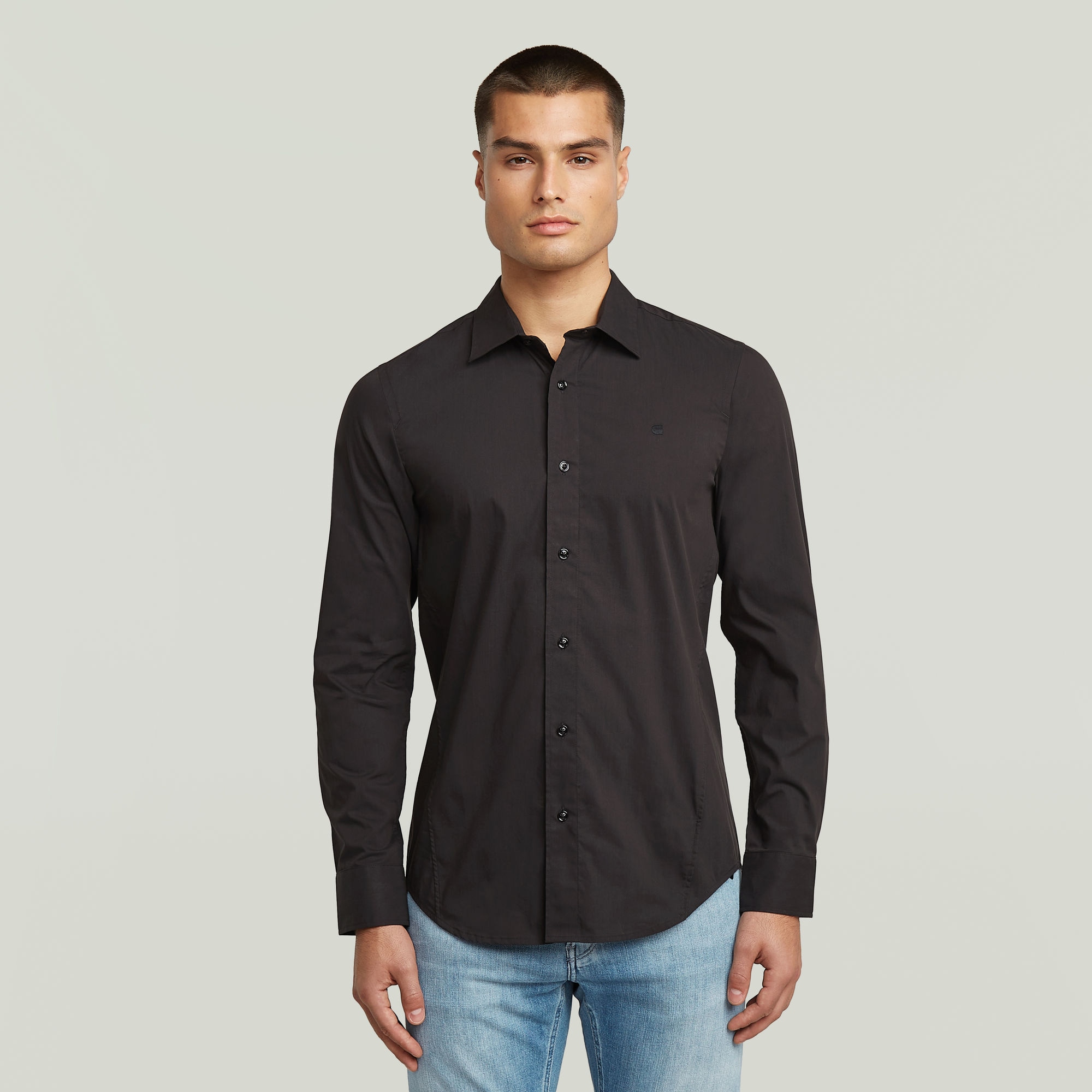 G-STAR Langarmhemd "Uniform Slim Shirt ls", mit gesticktem Logo günstig online kaufen