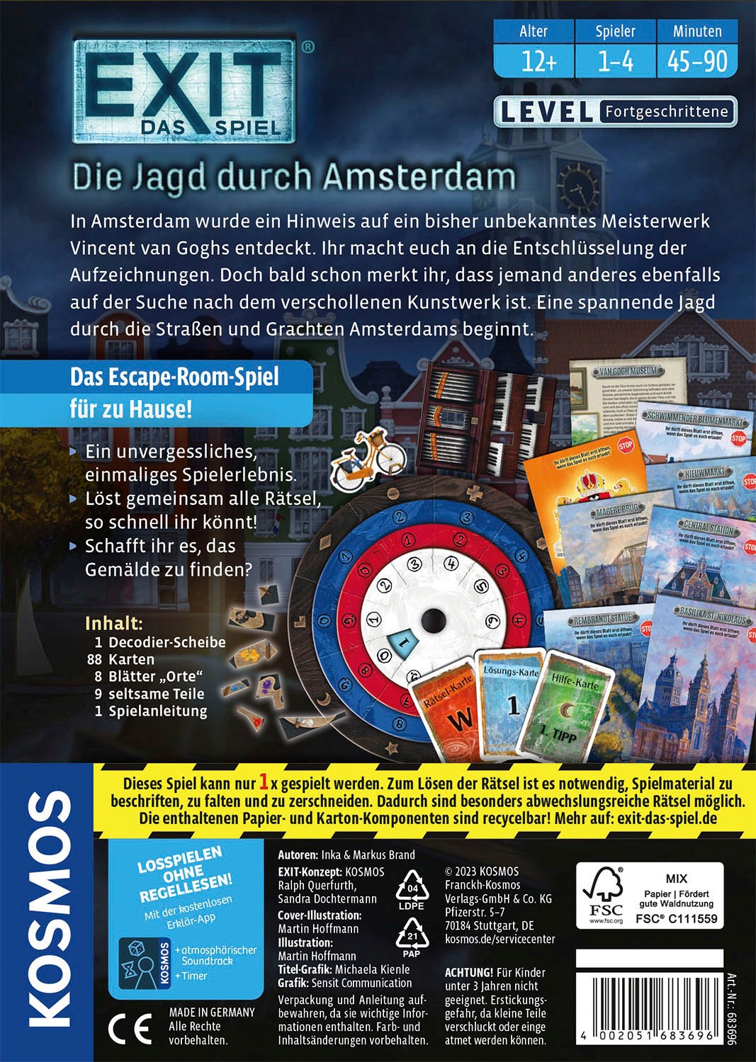 Kosmos Spiel »EXIT, Das Spiel: Die Jagd durch Amsterdam (F)«, Made in Germany