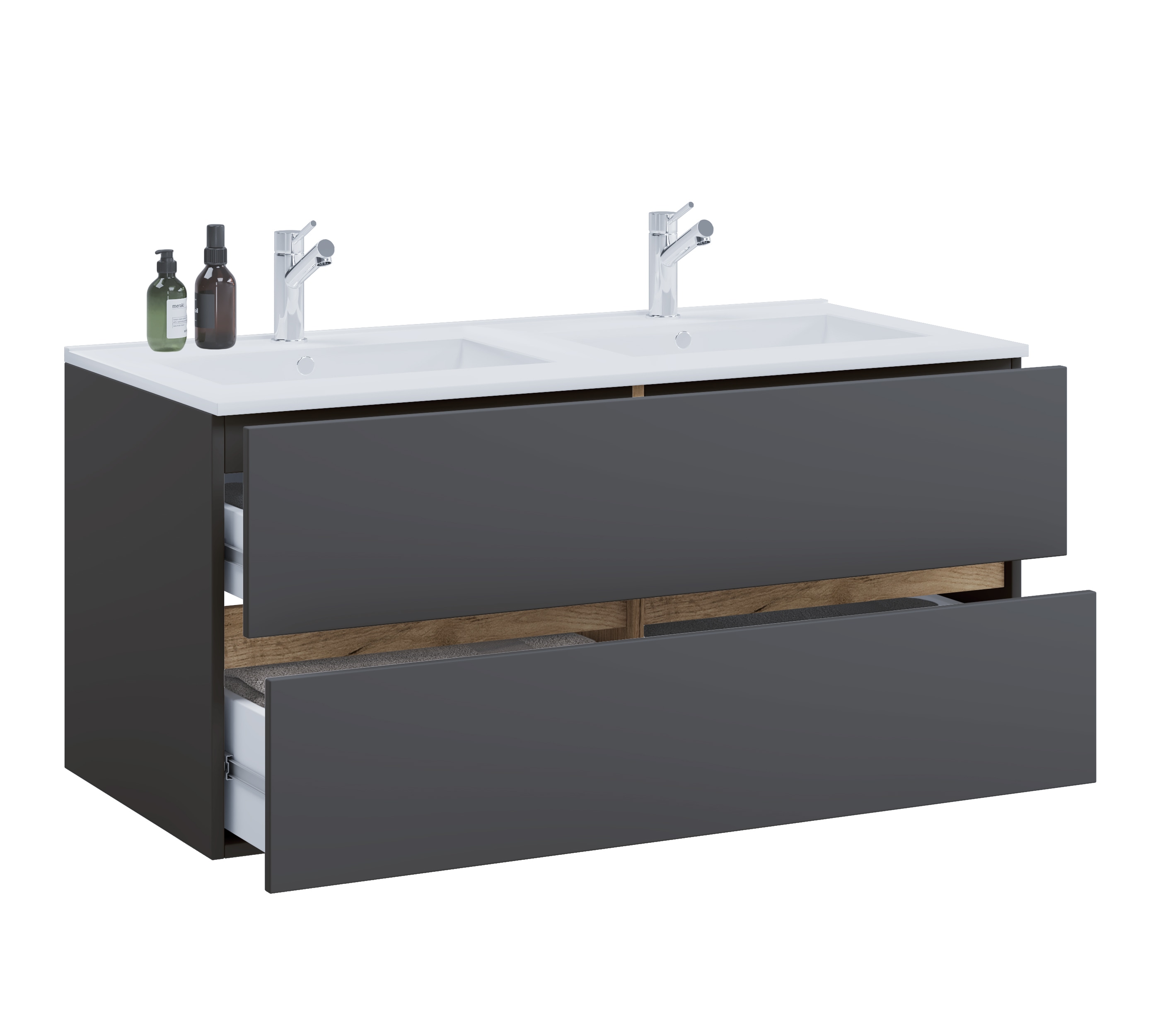 VCM Waschtisch "2 tlg. Badmöbel-Set mit Waschbecken Cosila-I 112cm" 2 Stk. tlg.