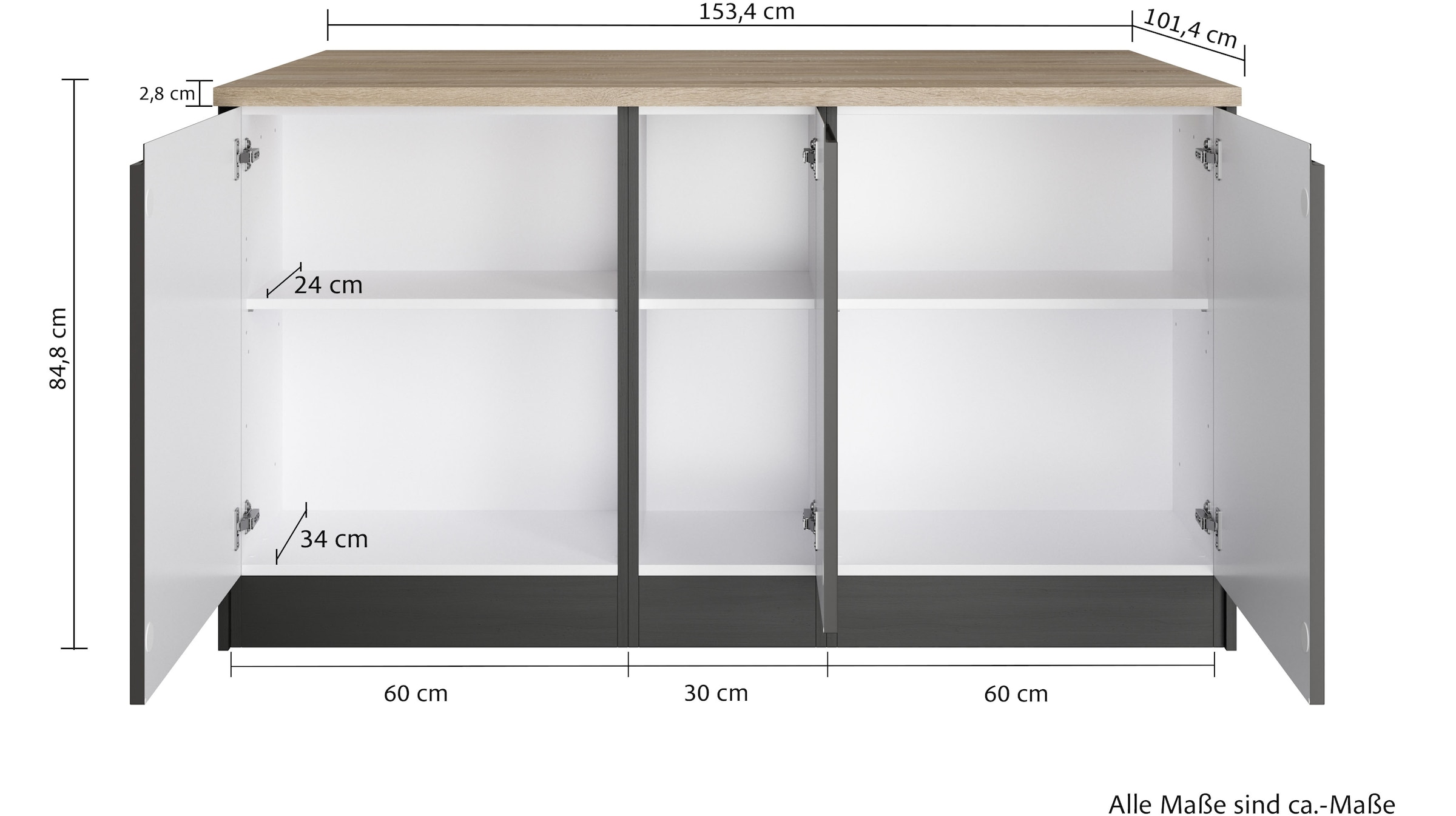 HELD MÖBEL Kücheninsel »Virginia«, Breite 153 cm, MDF-Fronten, Flaschenregal