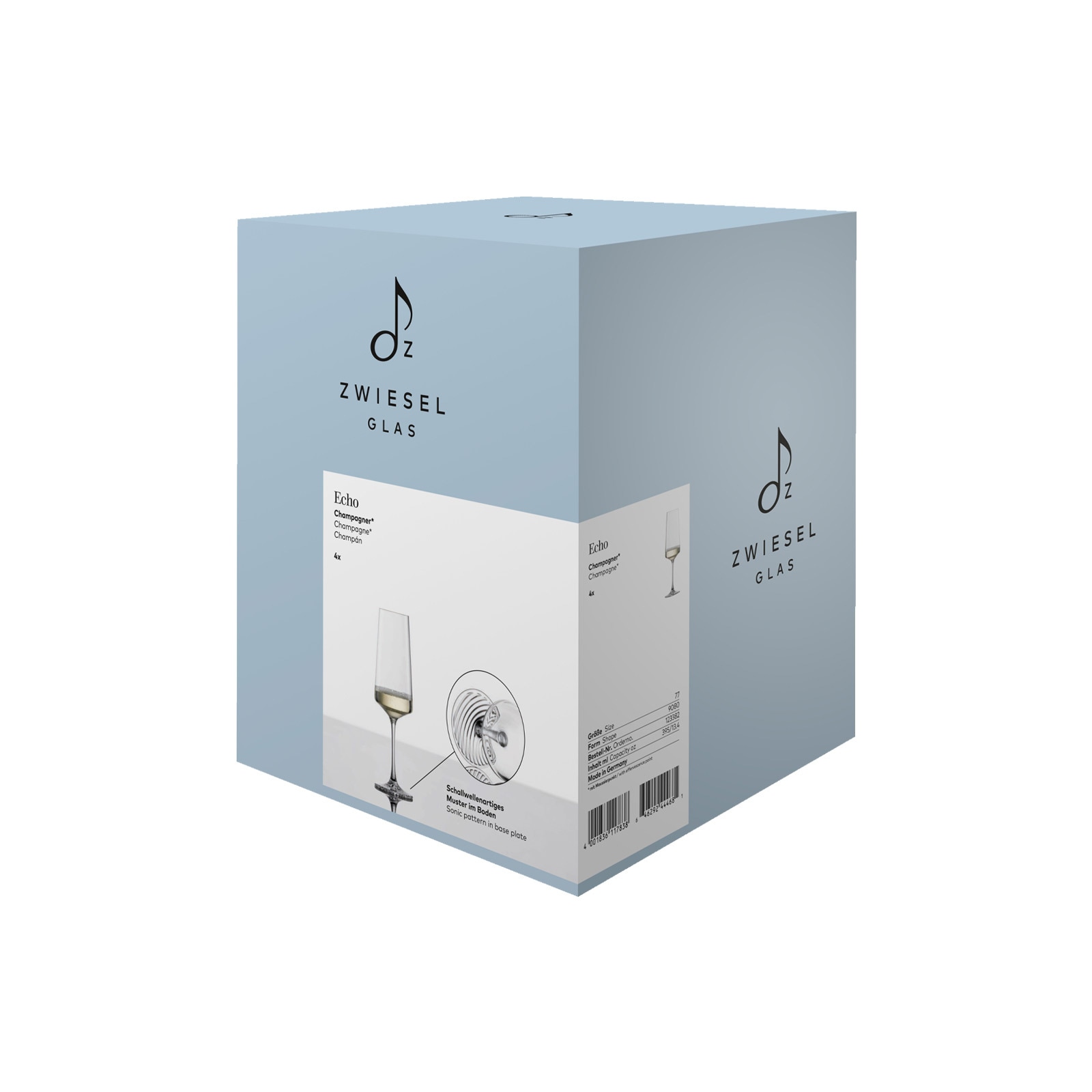 Zwiesel Glas Champagnerglas »Champagnergläser ECHO 395 ml 4er Set transparent«