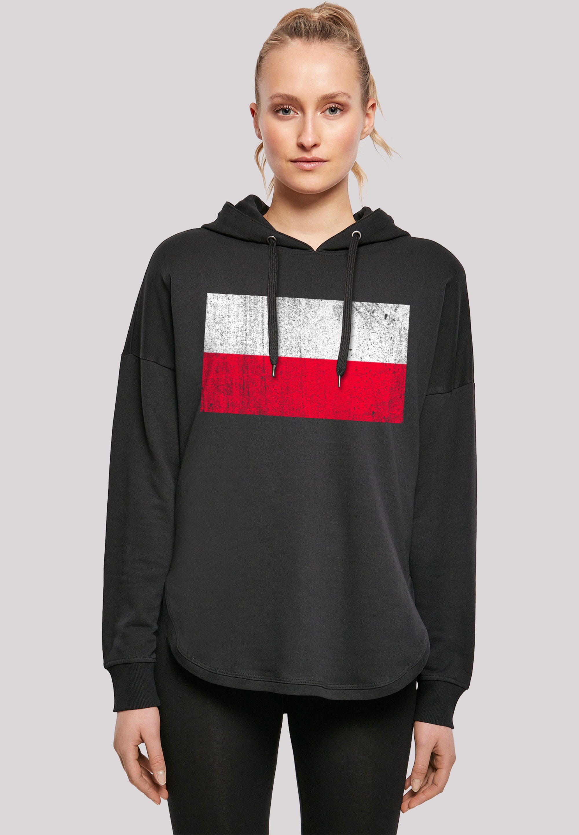 F4NT4STIC Kapuzenpullover "Poland Polen Flagge distressed", Print