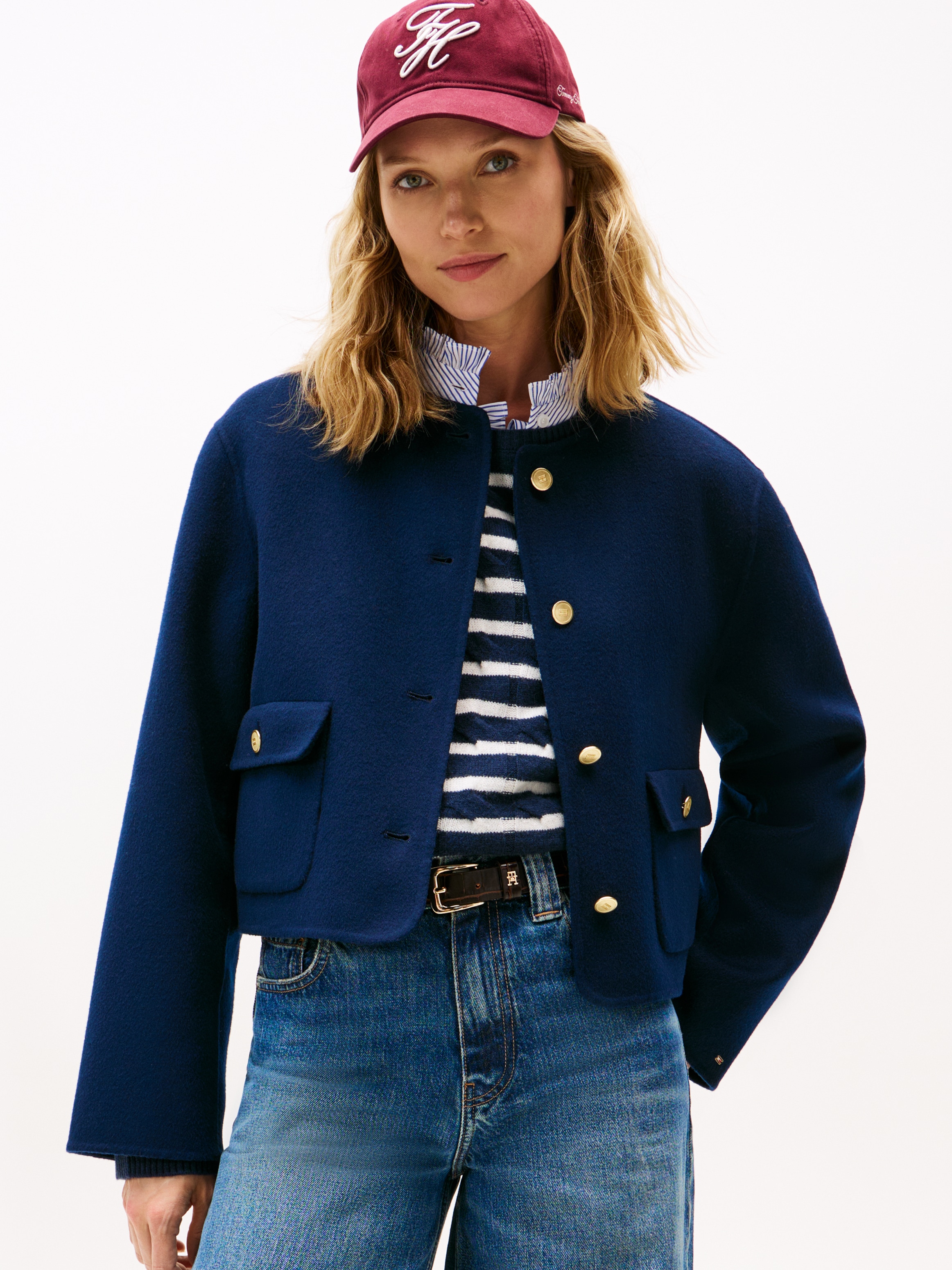 Tommy Hilfiger Kurzjacke "DF WOOL BLEND REG LADY JACKET", mit Wolle günstig online kaufen