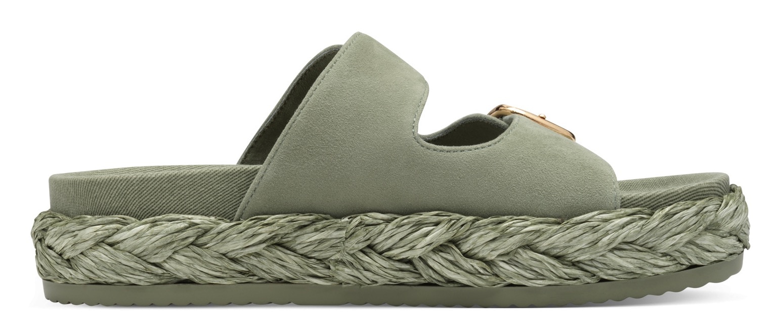 Tamaris Pantolette, Plateaus, Sommerschuh, Strandschuh mit vorgeformtem Fußbett
