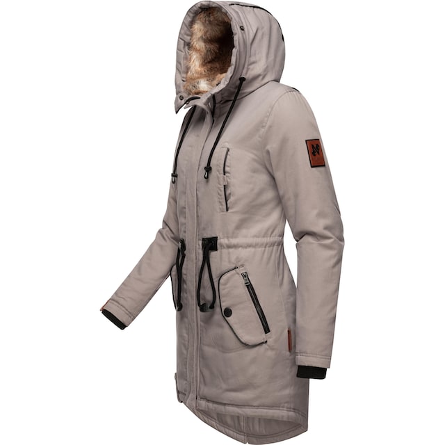 Black Friday Navahoo Wintermantel »Bombii«, stylischer Damen Winterparka  mit Kunstfell-Kapuze | BAUR