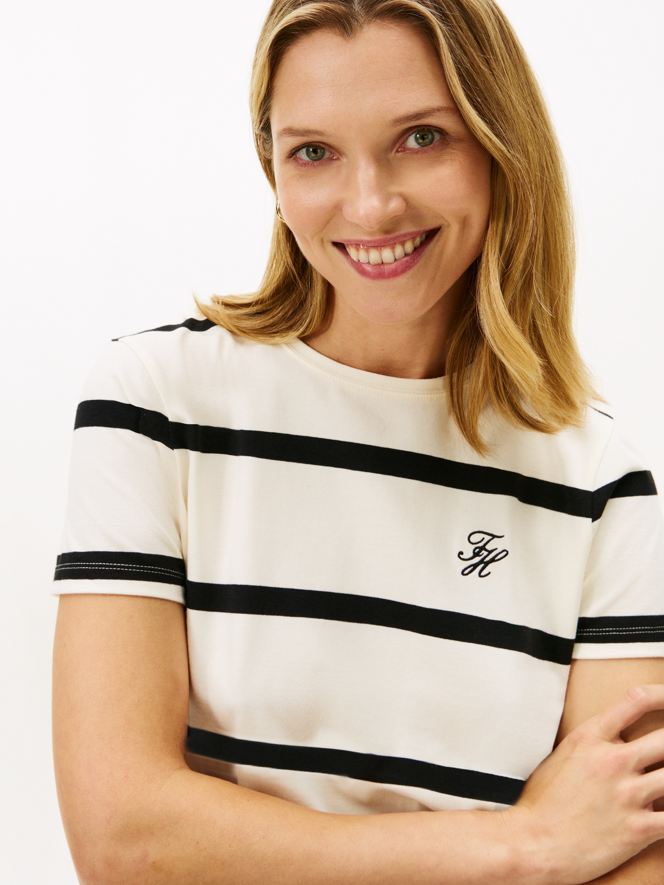 Tommy Hilfiger Kurzarmshirt "TH SCRIPT REG C-NK SS TEE" Stretch, Baumwollmi günstig online kaufen