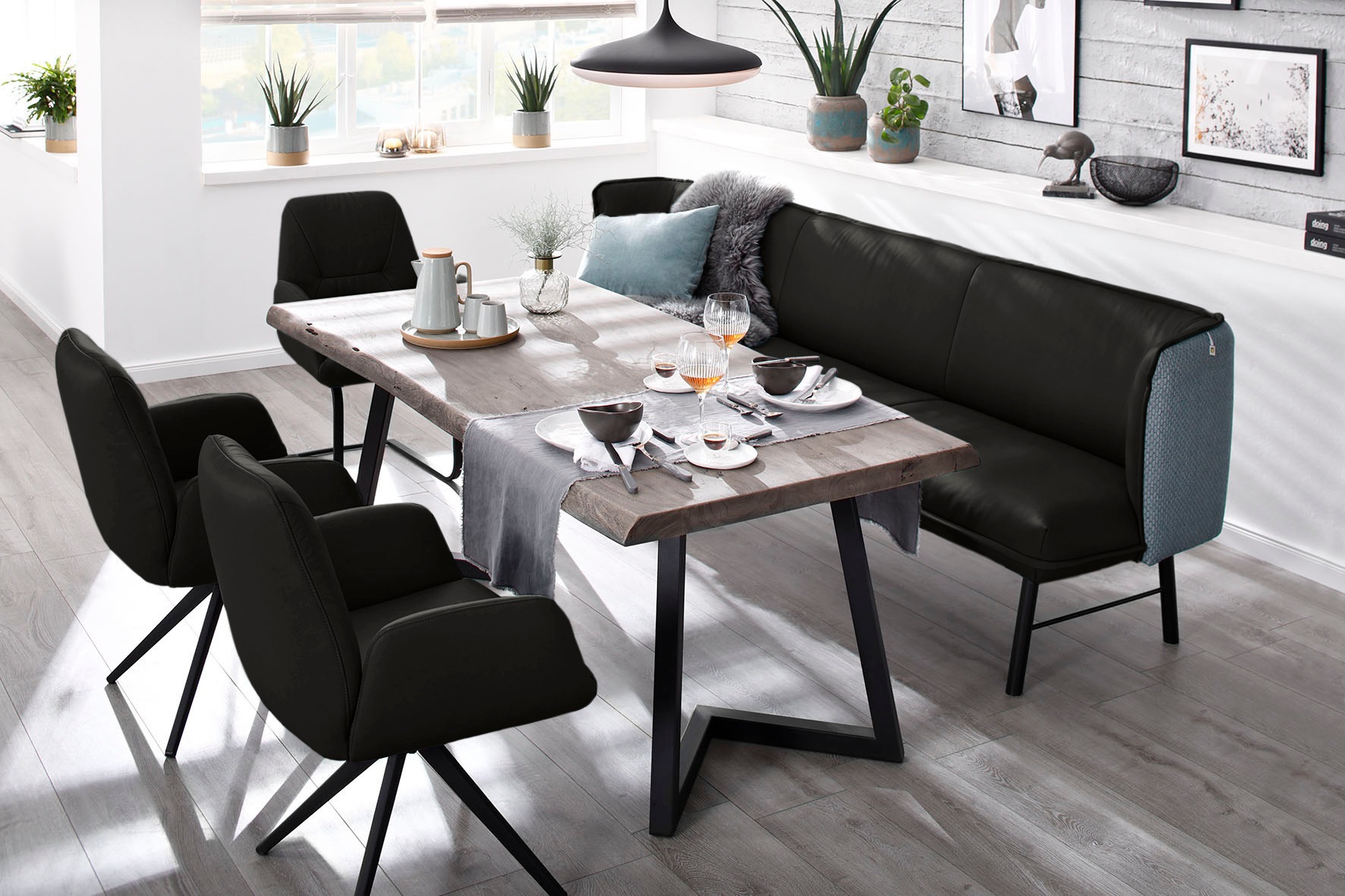W.SCHILLIG Freischwinger »ole«, (Set), 4 St., Longlife Xtra-Leder Z59, 2er- oder 4er-Set, Gestell in Schwarz pulverbeschichtet