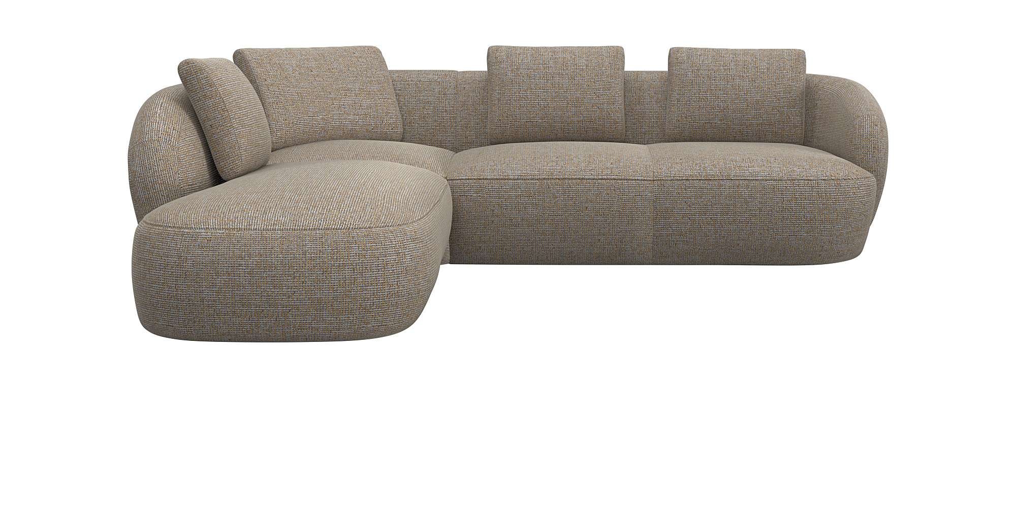 FLEXLUX Ecksofa "Torino, rund, L-Form, Sofa-Ecke mit Ottomane", Modernes, o günstig online kaufen