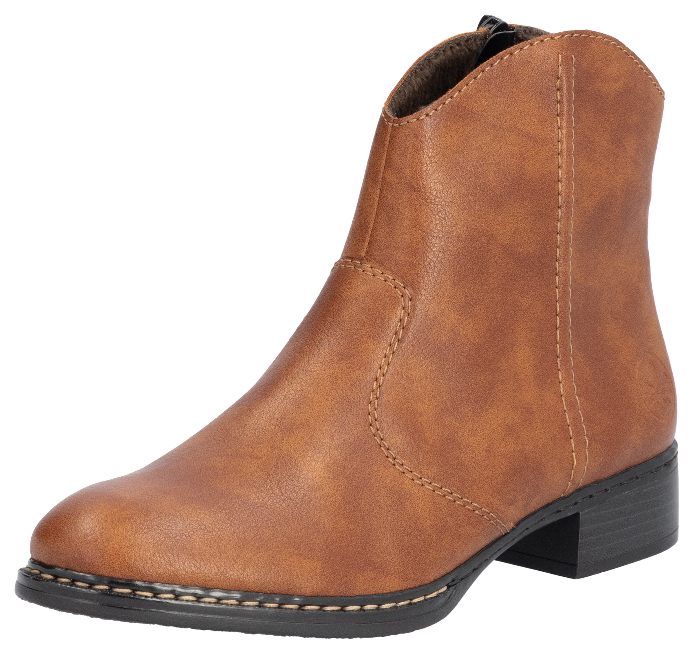 Cowboy Stiefelette, Westernstiefelette, Stiefelette, Blockabsatz mit Reißverschluss