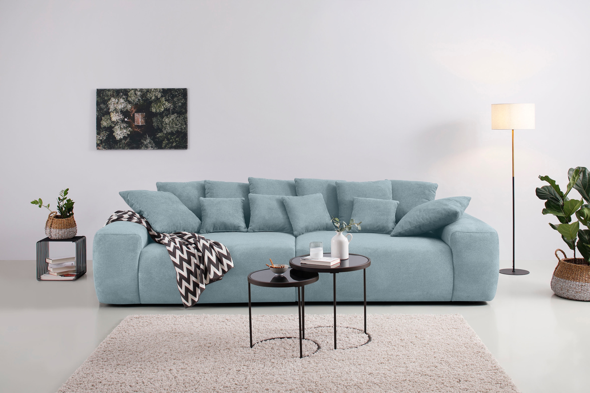 Home affaire Big-Sofa "Sundance, B/T 302/137 cm", Dauerschläfer mit Hygiene-Topper und Transporttasche