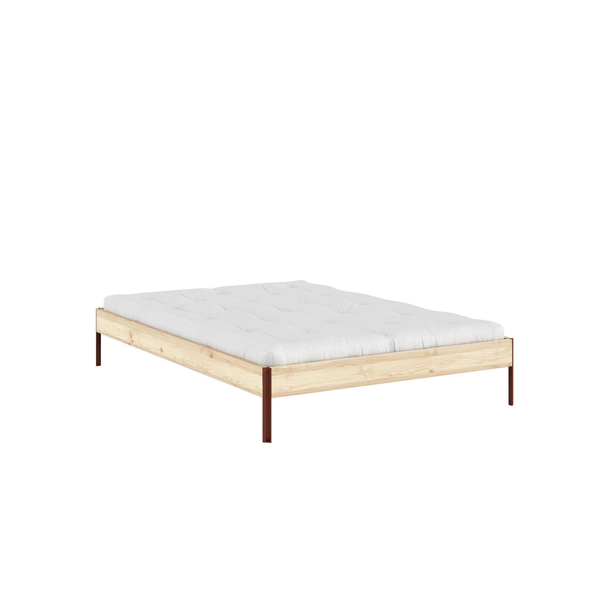 Bettgestell KARUP DESIGN, B:146cm H:34cm L:206cmraw, terra rot, Betten, "CORE BED Bodenbett, Holzrahmen, Futonbett, Jugendbett, Holzbett",