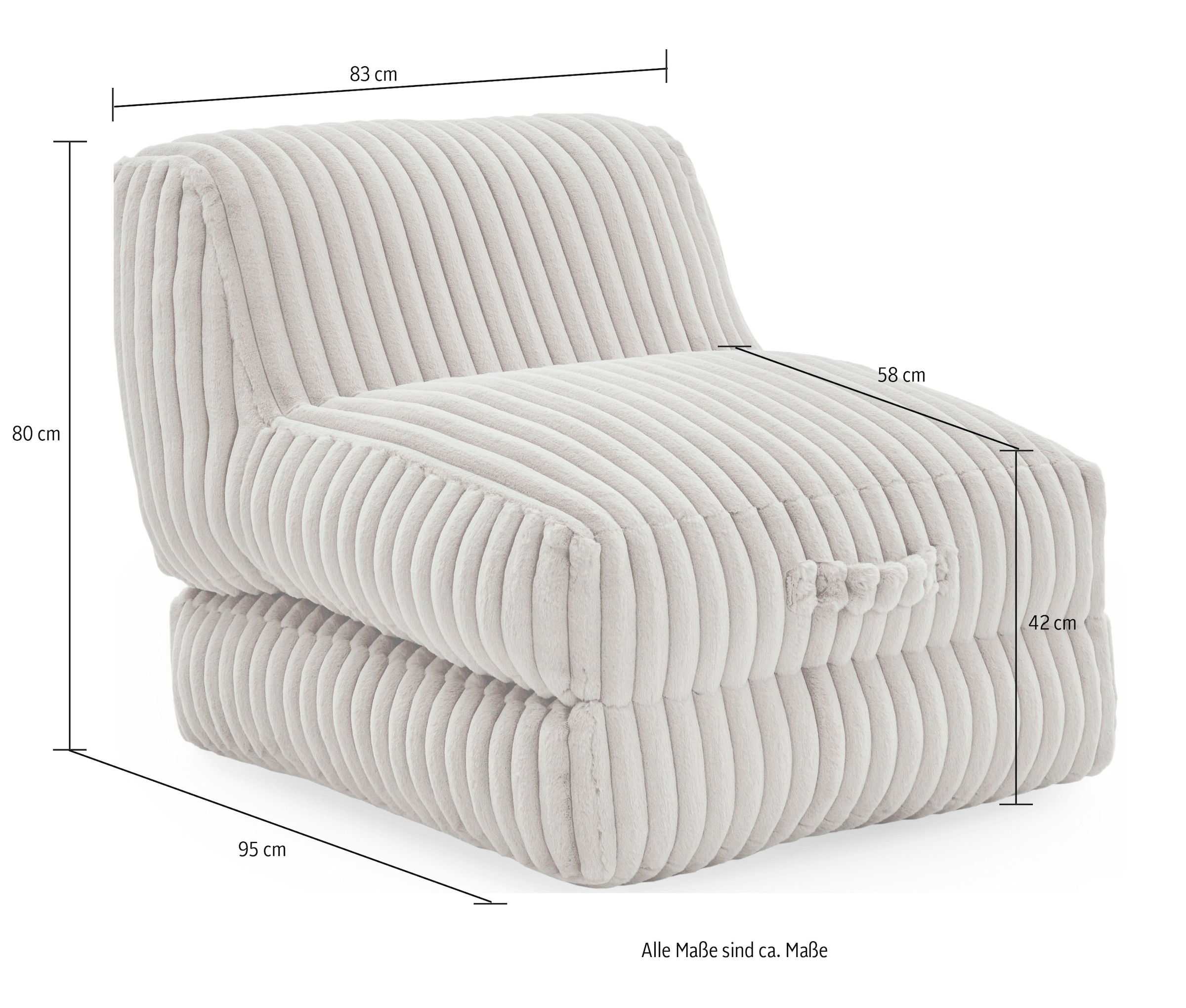 INOSIGN XXL-Sessel, Loungesessel 2 Größen, und Megacord, in | BAUR Pouf-Funktion Schlaffunktion