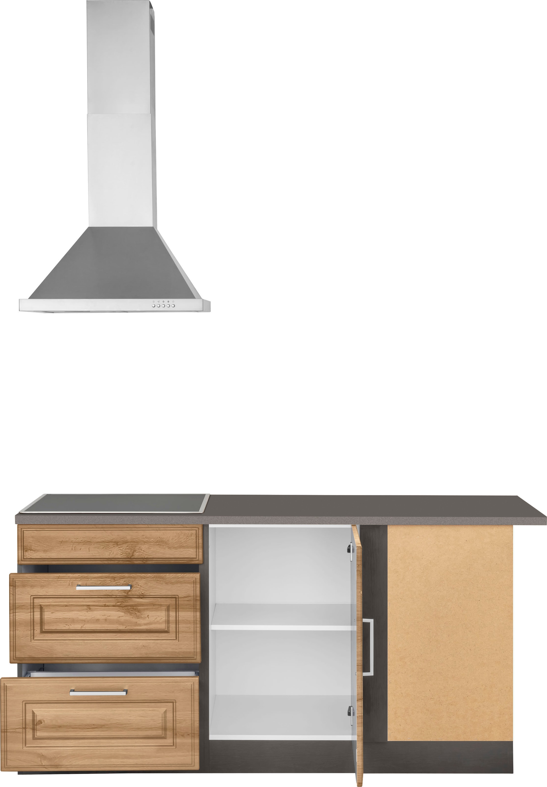 HELD MÖBEL Winkelküche »Stockholm«, mit E-Geräten,260 x 170 cm, mit hochwertigen MDF Fronten