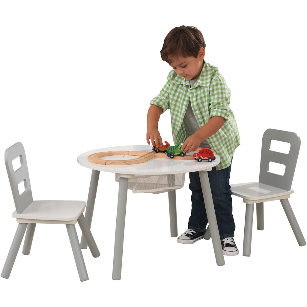 KidKraft® Kindersitzgruppe »Tisch mit Netzkörbchen und 2 Stühlen«, (3 tlg.)