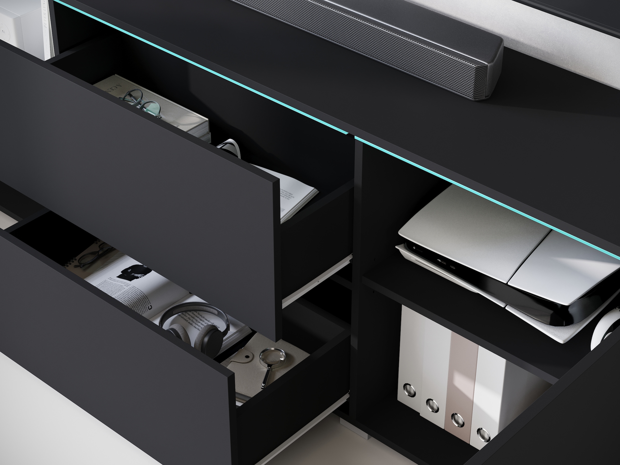 INOSIGN Lowboard, Lowboard Vera, 2 Türen/2 Schubladen, TV-Schrank mit viel Stauraum