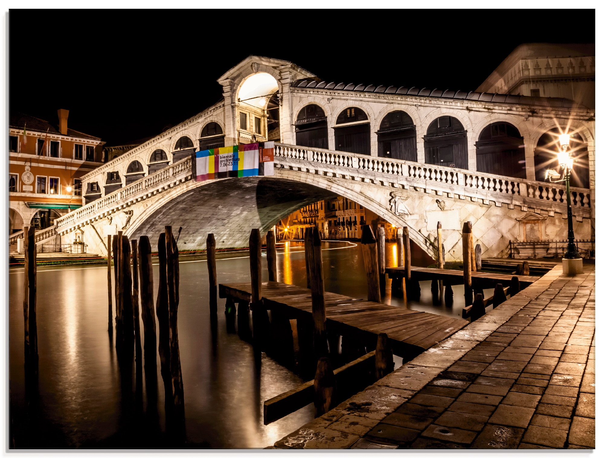 Glasbild »Venedig Canal Grande & Rialto Brücke II«, Brücken, (1 St.), in verschiedenen...