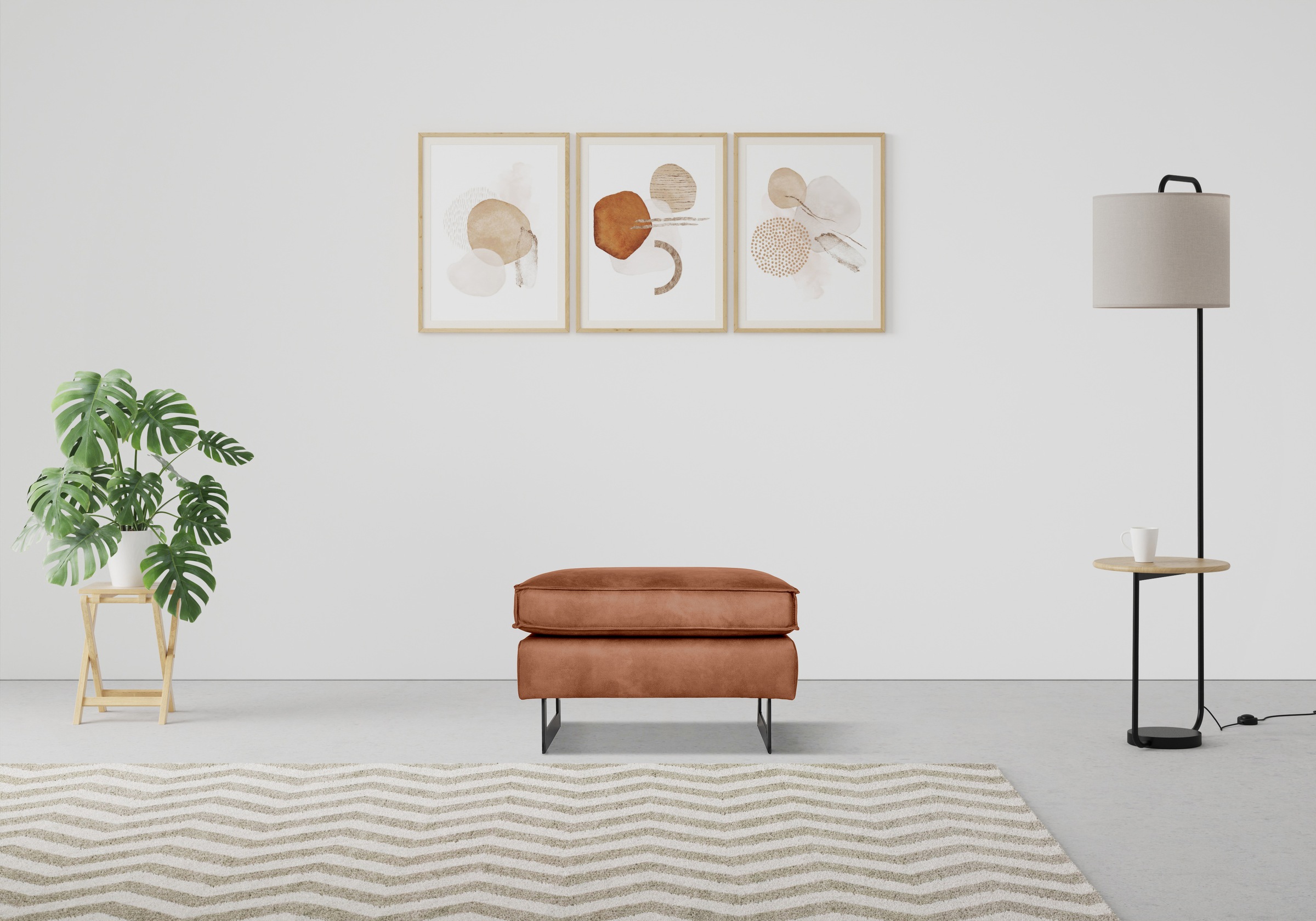 Home affaire Polsterhocker "Pinto" mit Keder, Metallfüßen und auch in Cord günstig online kaufen