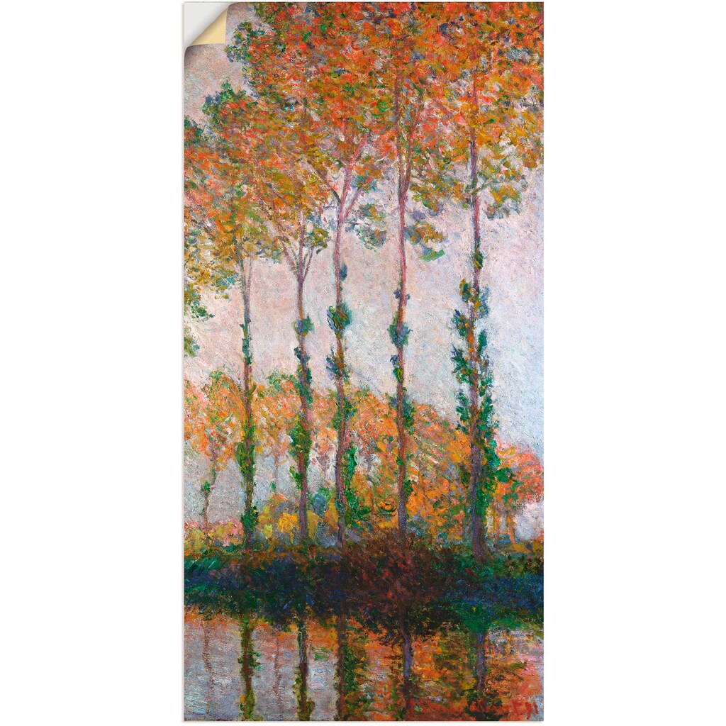 Artland Wandbild »Pappeln am Ufer der Epte im Herbst. 1891«, Gewässer, (1 St.)