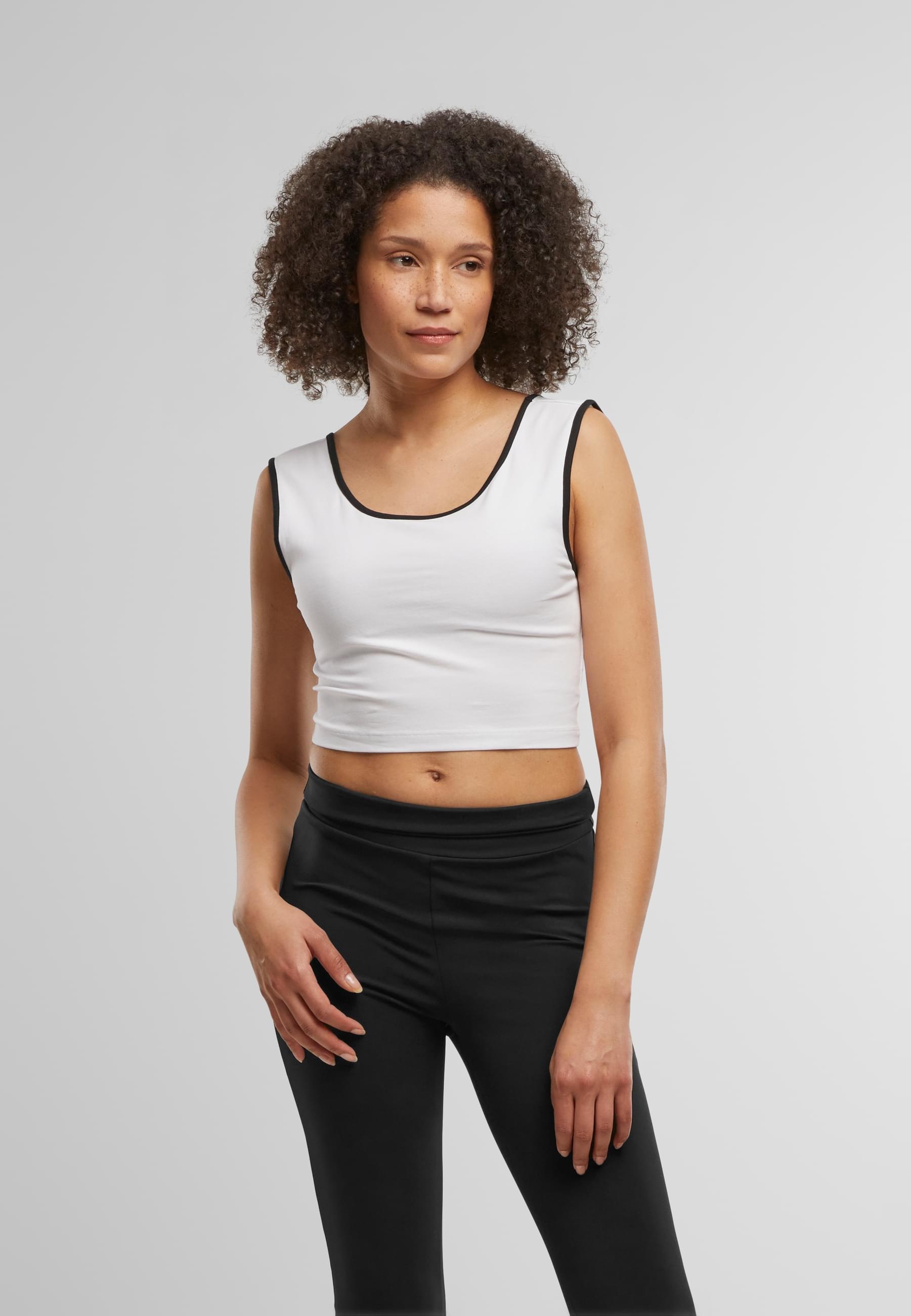 URBAN CLASSICS T-Shirt »Urban Classics Ladies Contrast Cropped Top«, (1 tlg.)