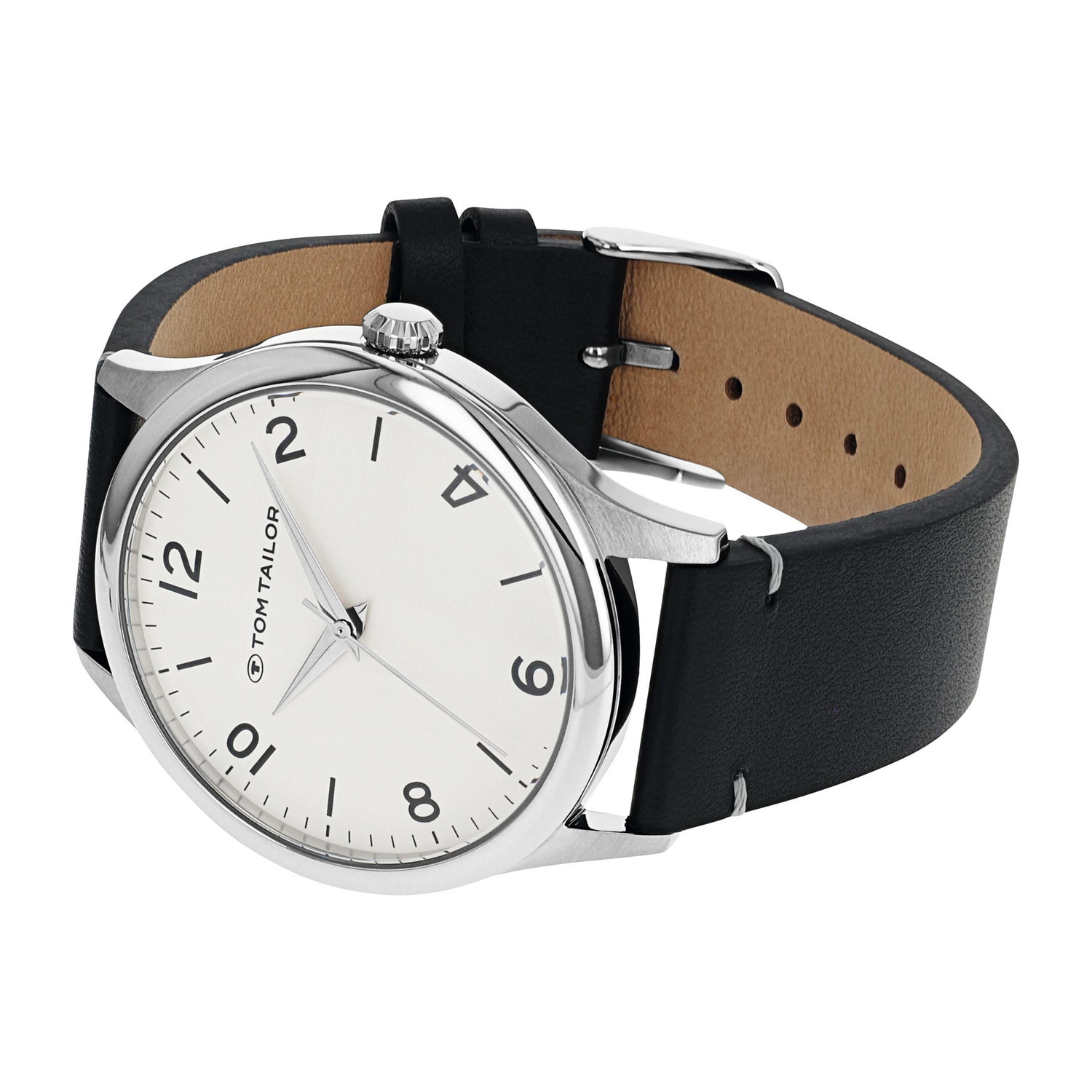 TOM TAILOR Quarzuhr Armbanduhr, Herrenuhr, Lederarmband, analog