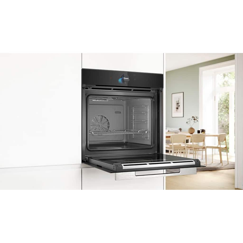 BOSCH Dampfbackofen »HSG7584B1«, Serie 8, HSG7584B1, mit Teleskopauszug nachrüstbar, ecoClean Direct