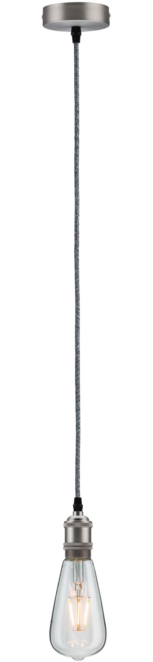 Paulmann Pendelleuchte »Neordic Eldar Grau/Nickel flammig-flammig, 1x60W | Metall«, gebürstet max. BAUR 1 230V E27